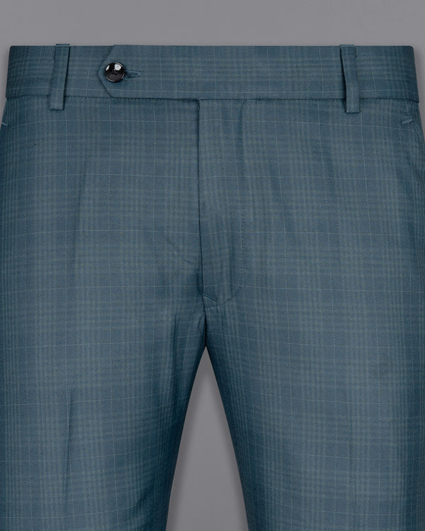 Blue Bayoux Checkered Wool Rich Pant T1588-28, T1588-30, T1588-32, T1588-34, T1588-36, T1588-38, T1588-40, T1588-42, T1588-44