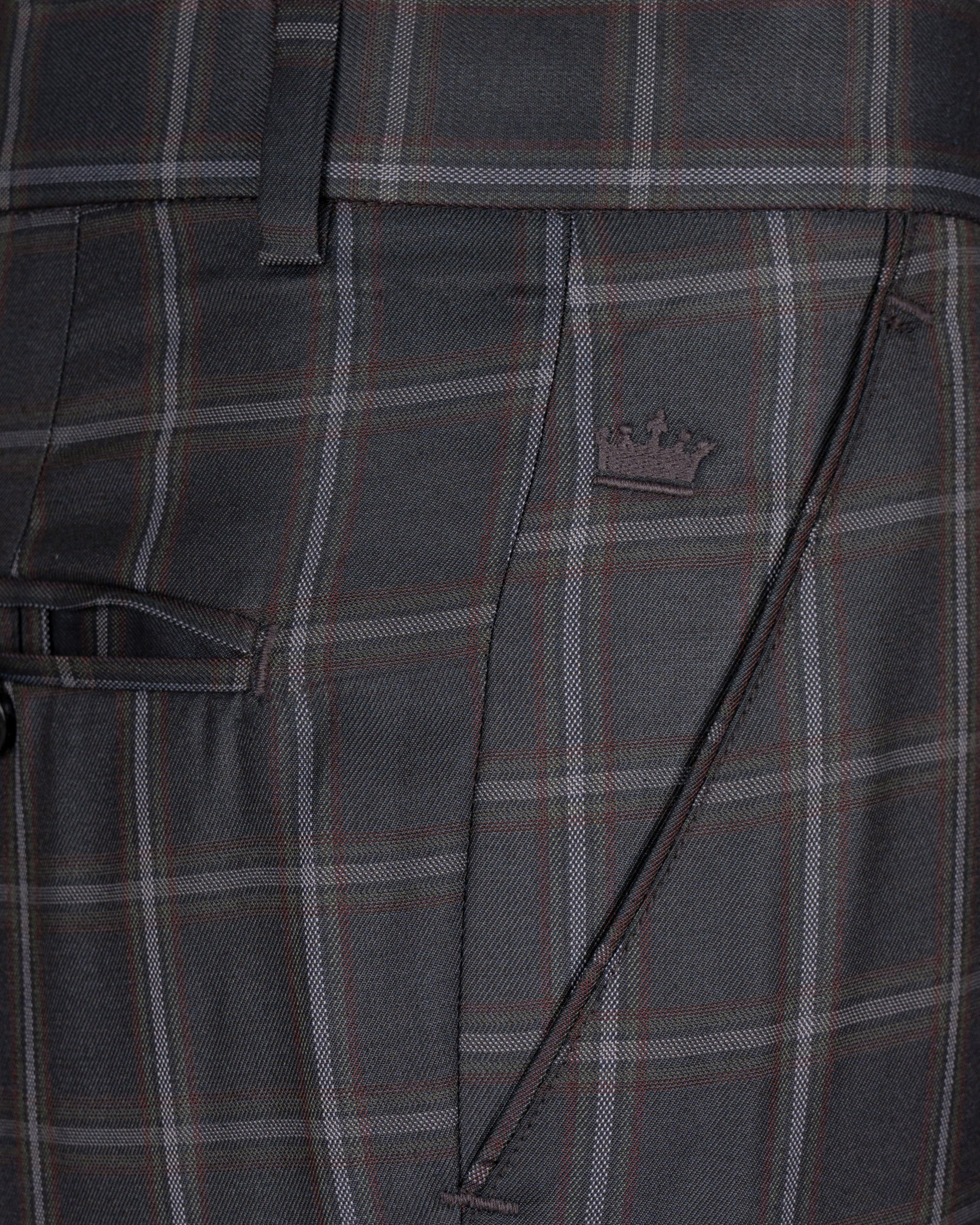 Tundora Gray windowpane Wool Rich Pant T1591-28, T1591-30, T1591-32, T1591-34, T1591-36, T1591-38, T1591-40, T1591-42, T1591-44