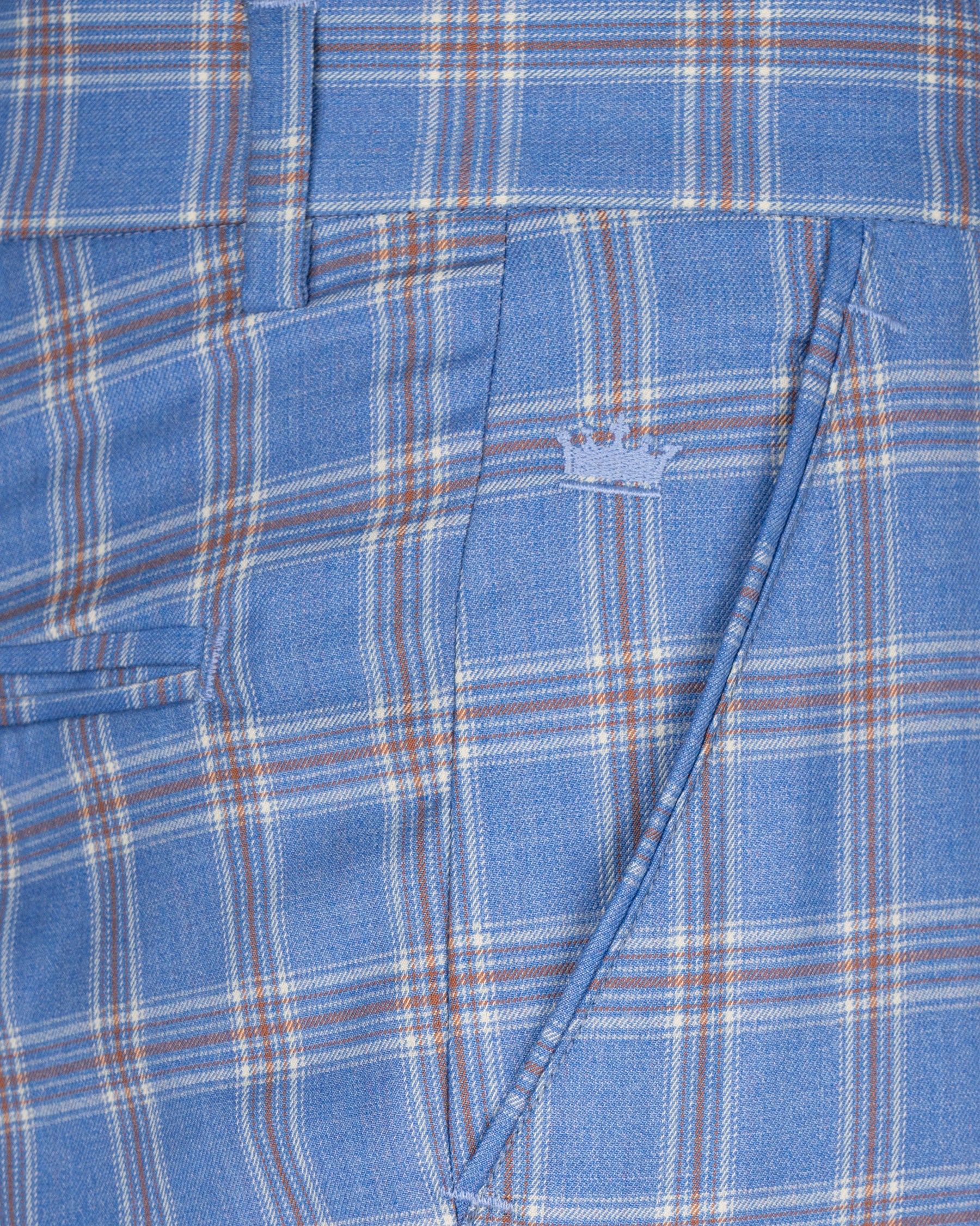 Ship Cove Blue Super fine Windowpane Wool Rich Pant T1609-28, T1609-30, T1609-32, T1609-34, T1609-36, T1609-38, T1609-40, T1609-42, T1609-44