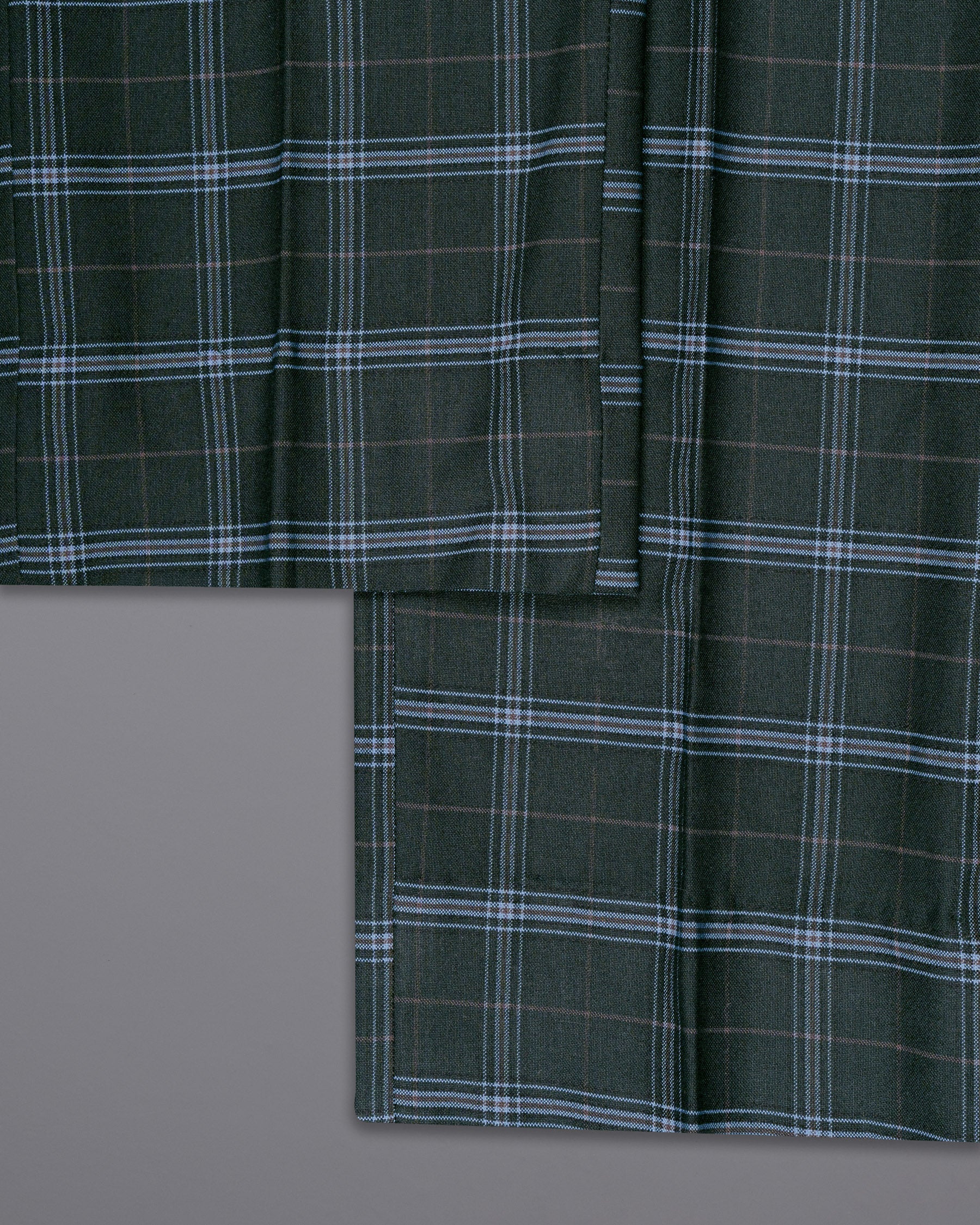 Log Cabin Green Super fine Windowpane Wool Rich Pant T1614-28, T1614-30, T1614-32, T1614-34, T1614-36, T1614-38, T1614-40, T1614-42, T1614-44