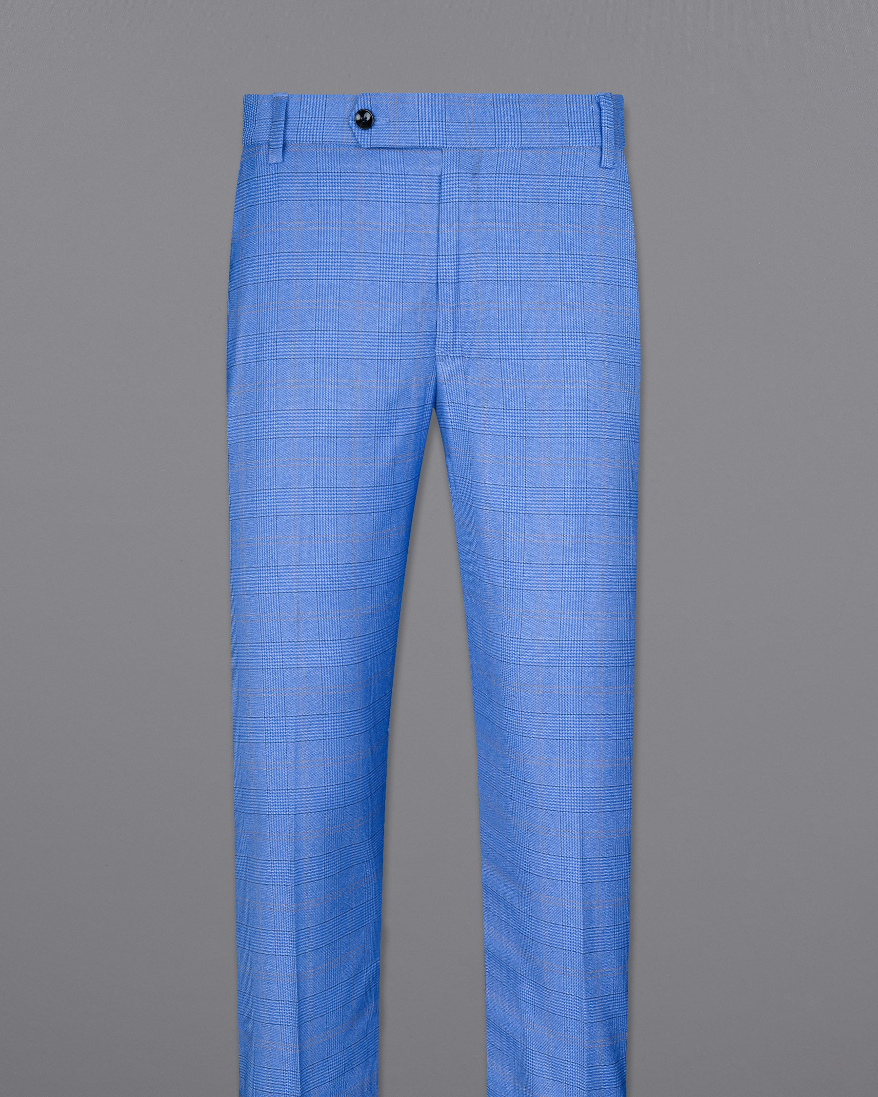 Cornflower Blue Super fine Plaid Woolrich Pant T1635-28, T1635-30, T1635-32, T1635-34, T1635-36, T1635-38, T1635-40, T1635-42, T1635-44