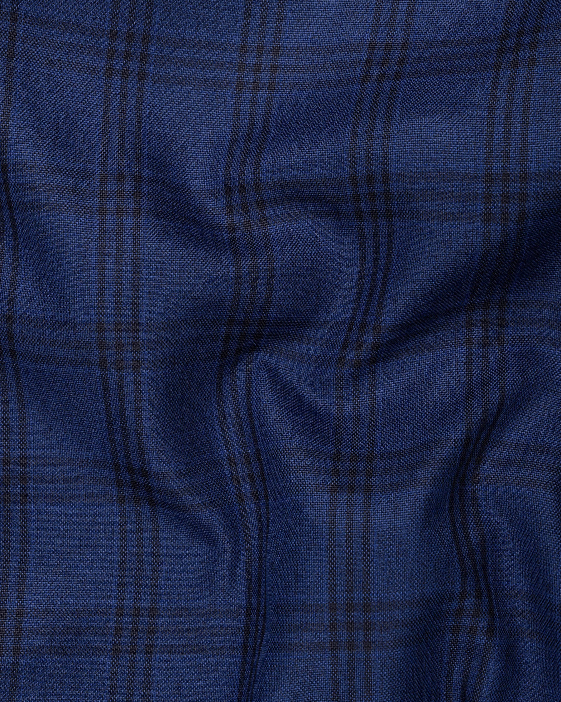 Dark Byzantium Blue Plaid Pant