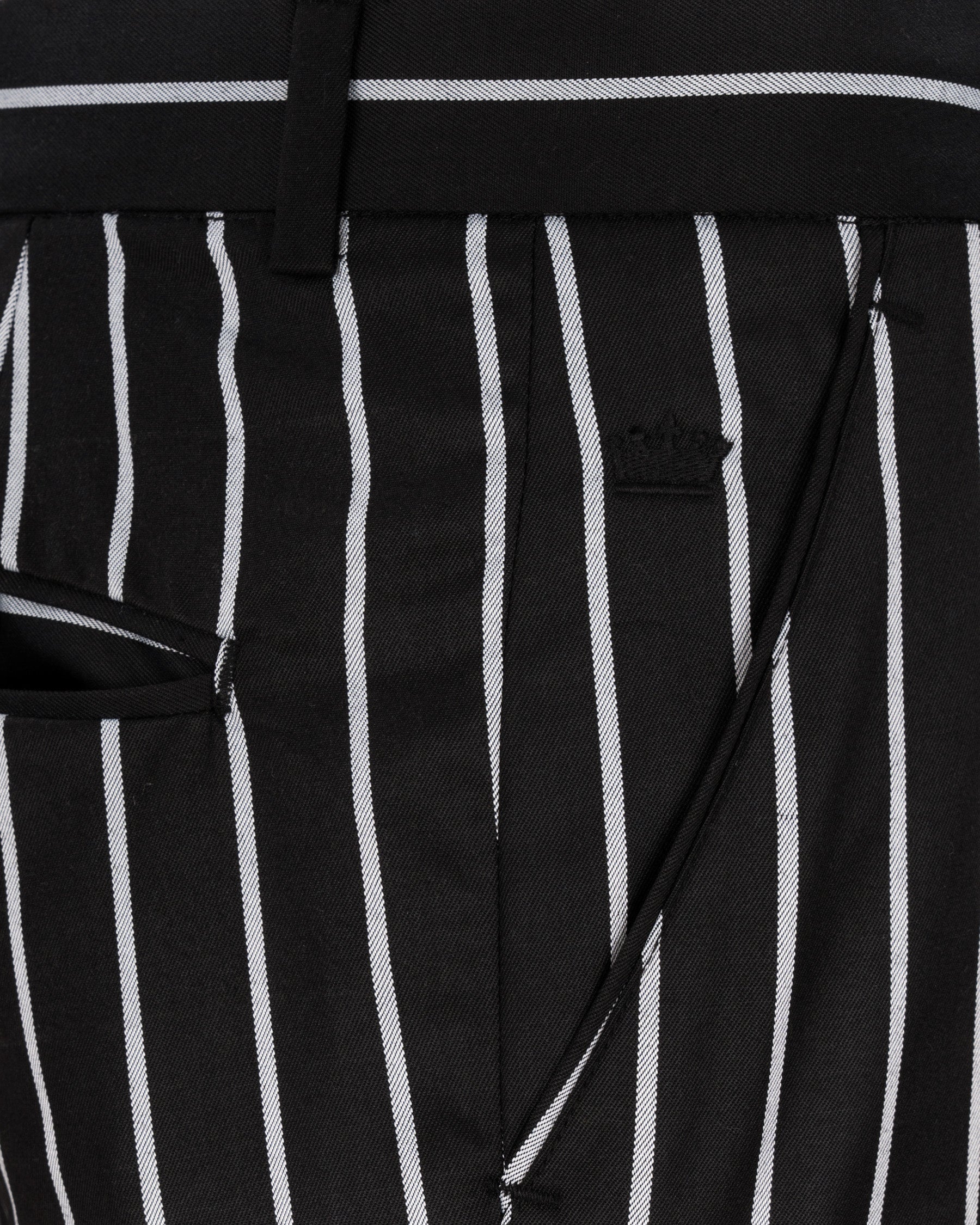 Jade Black with White Striped Pant T1756-28, T1756-30, T1756-32, T1756-34, T1756-36, T1756-38, T1756-40, T1756-42, T1756-44