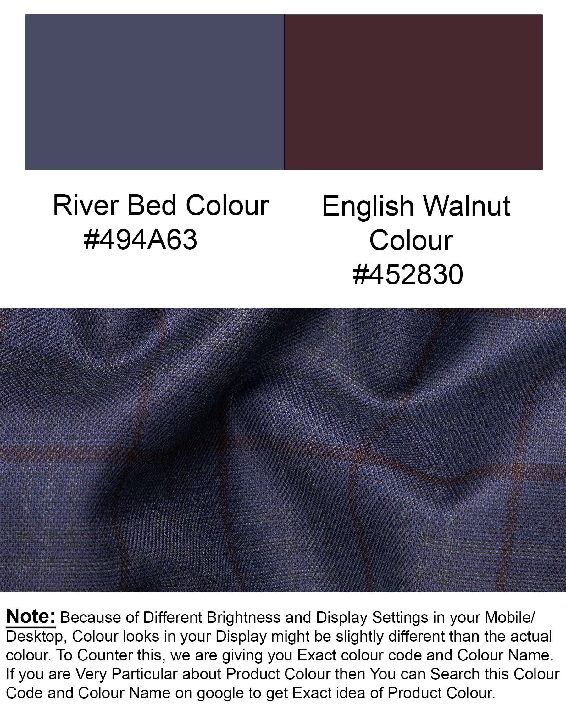 River Bed Blue Windowpane Pant T1771-28, T1771-30, T1771-32, T1771-34, T1771-36, T1771-38, T1771-40, T1771-42, T1771-44