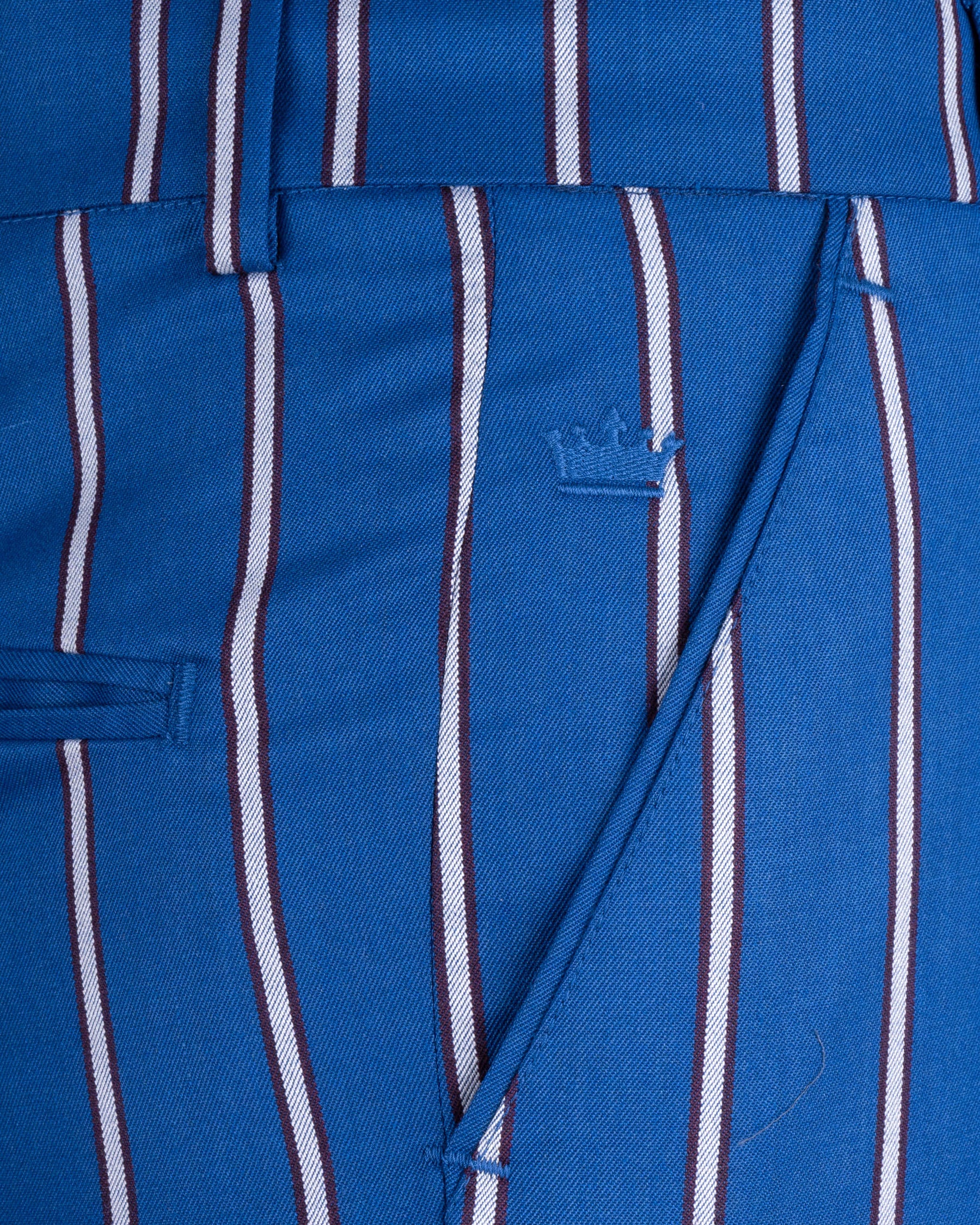 Royal Azure with wenge colour Striped Pant T1776-28, T1776-30, T1776-32, T1776-34, T1776-36, T1776-38, T1776-40, T1776-42, T1776-44