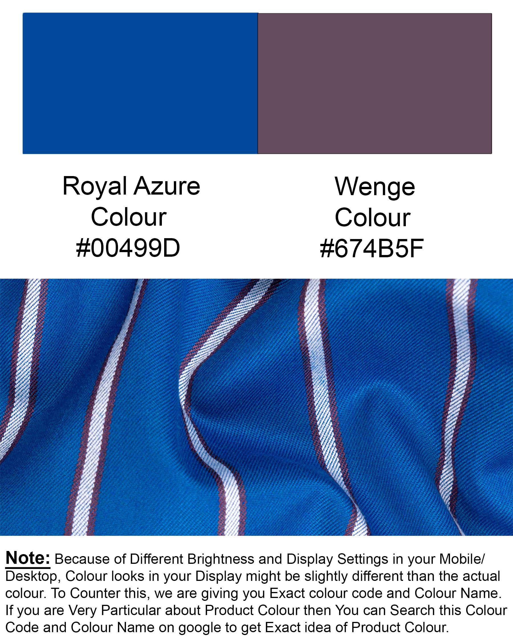 Royal Azure with wenge colour Striped Pant T1776-28, T1776-30, T1776-32, T1776-34, T1776-36, T1776-38, T1776-40, T1776-42, T1776-44