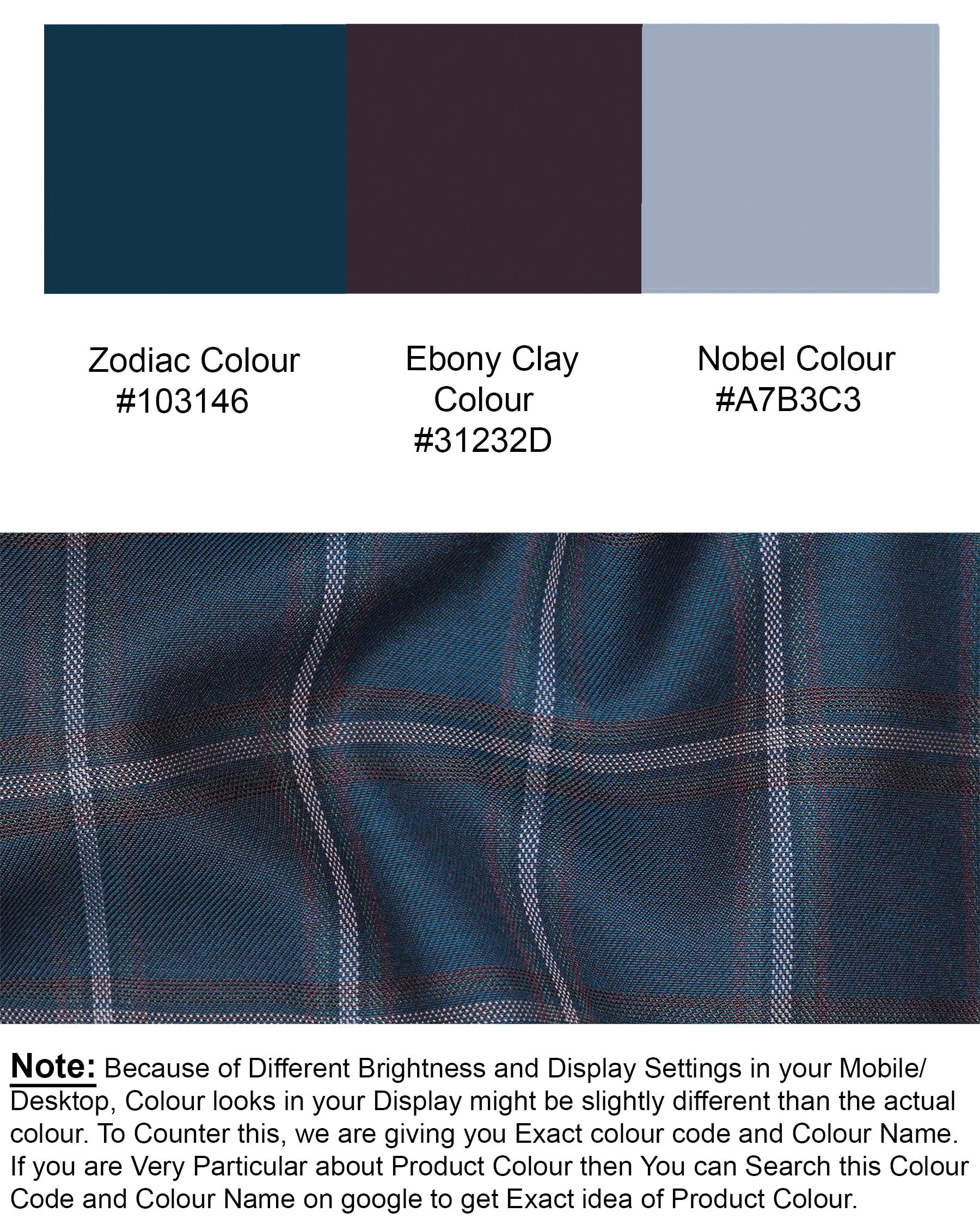 Zodiac Blue Plaid Pant T1912-28, T1912-30, T1912-32, T1912-34, T1912-36, T1912-38, T1912-40, T1912-42, T1912-44