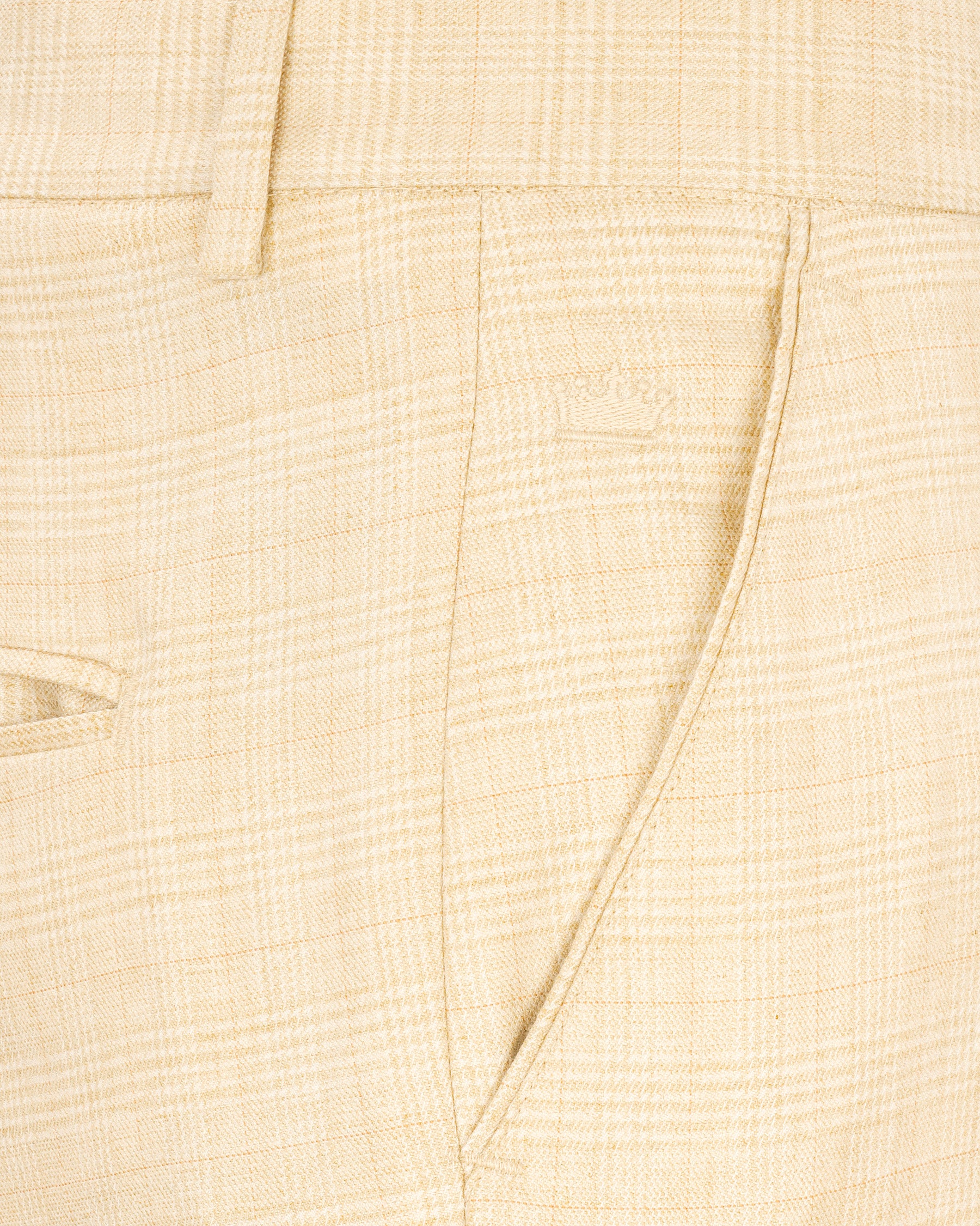 Light Apricot Brown Plaid Pant T1916-28, T1916-30, T1916-32, T1916-34, T1916-36, T1916-38, T1916-40, T1916-42, T1916-44