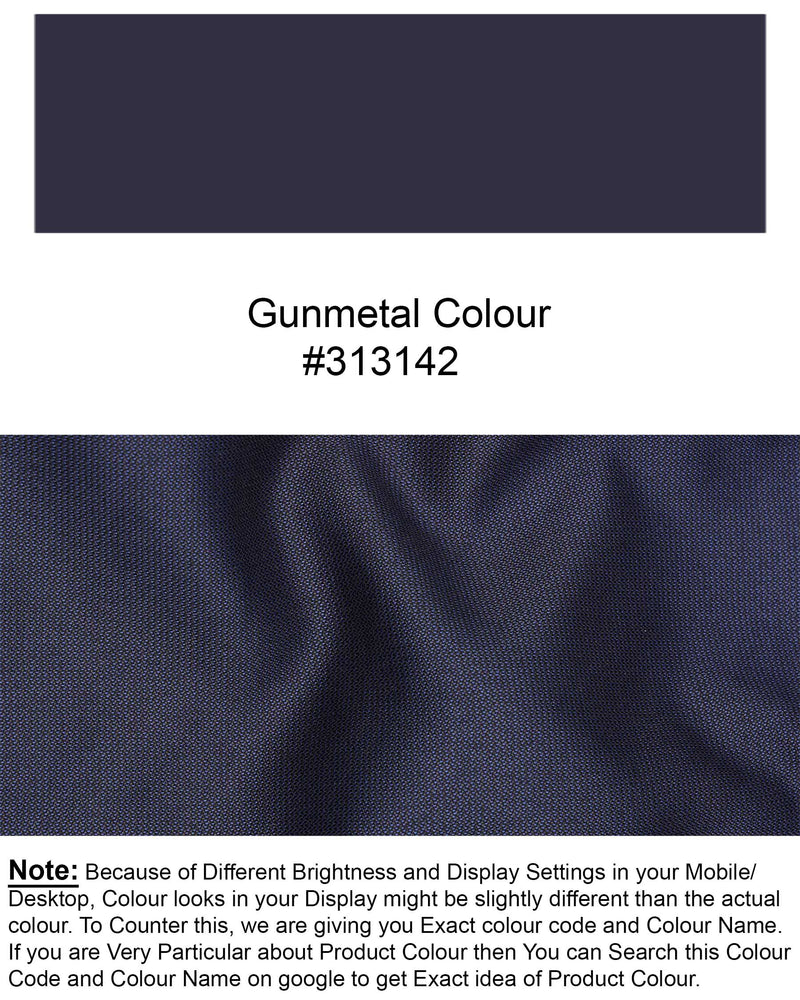 Gunmetal Navy Blue Textured Pant T1941-28, T1941-30, T1941-32, T1941-34, T1941-36, T1941-38, T1941-40, T1941-42, T1941-44