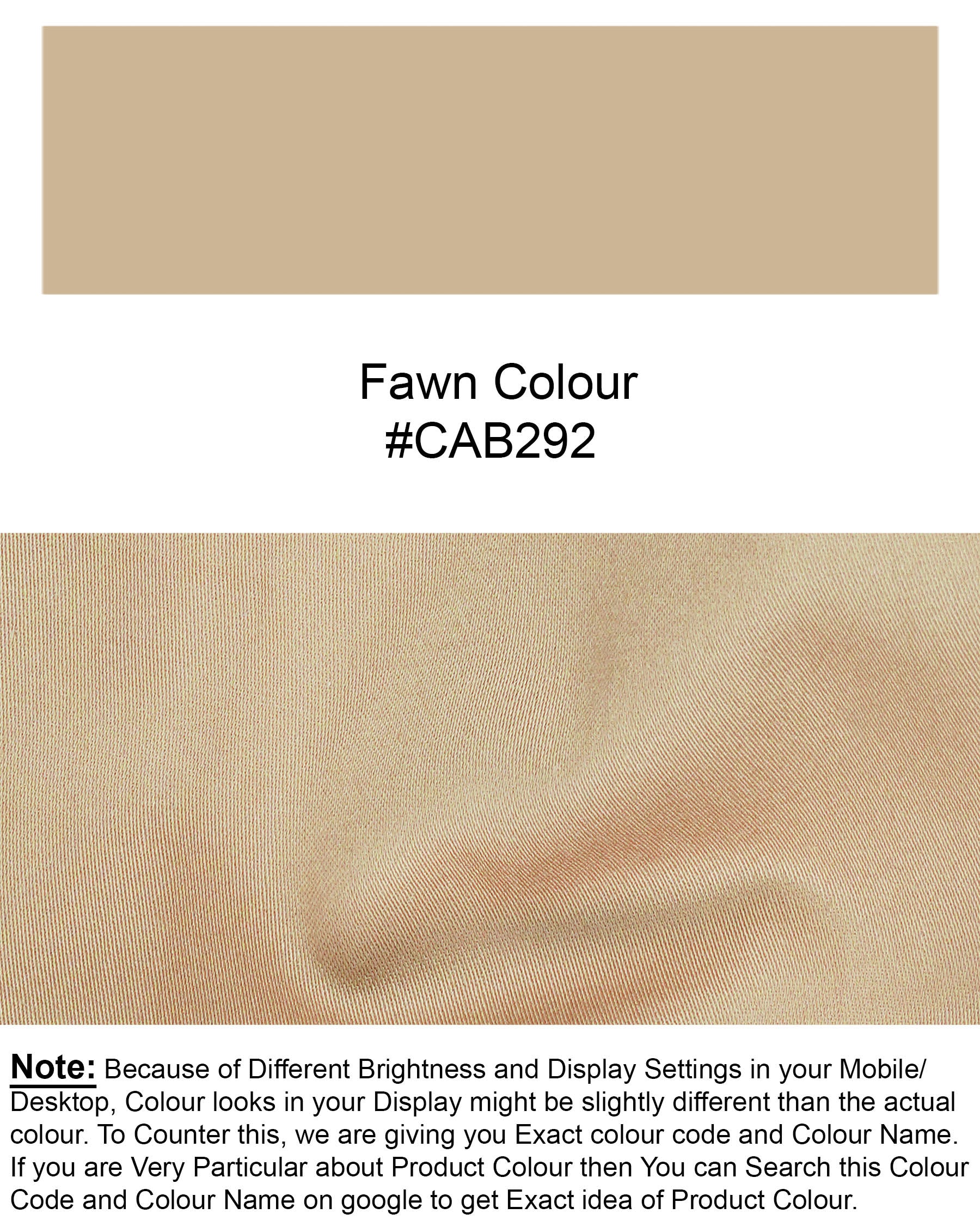 Fawn Beige Cotton Pant T1961-28, T1961-30, T1961-32, T1961-34, T1961-36, T1961-38, T1961-40, T1961-42, T1961-44