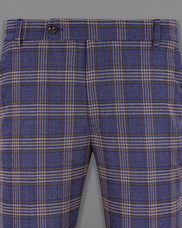 Meteorite Navy Blue with Tide Brown Plaid Pant T1969-28, T1969-30, T1969-32, T1969-34, T1969-36, T1969-38, T1969-40, T1969-42, T1969-44