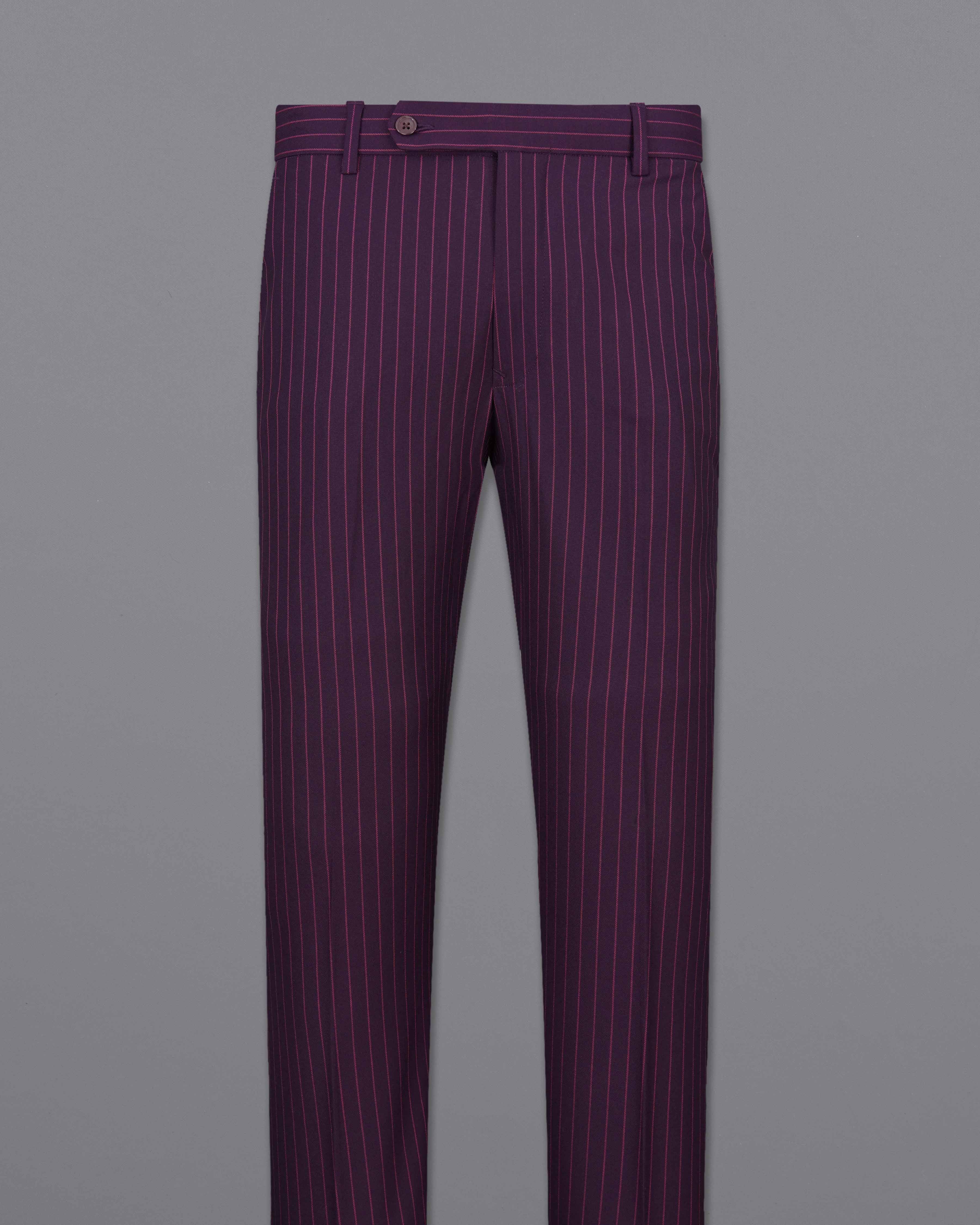 Tolopea Purple with Byzantium Pink Striped Pant T2035-28, T2035-30, T2035-32, T2035-34, T2035-36, T2035-38, T2035-40, T2035-42, T2035-44