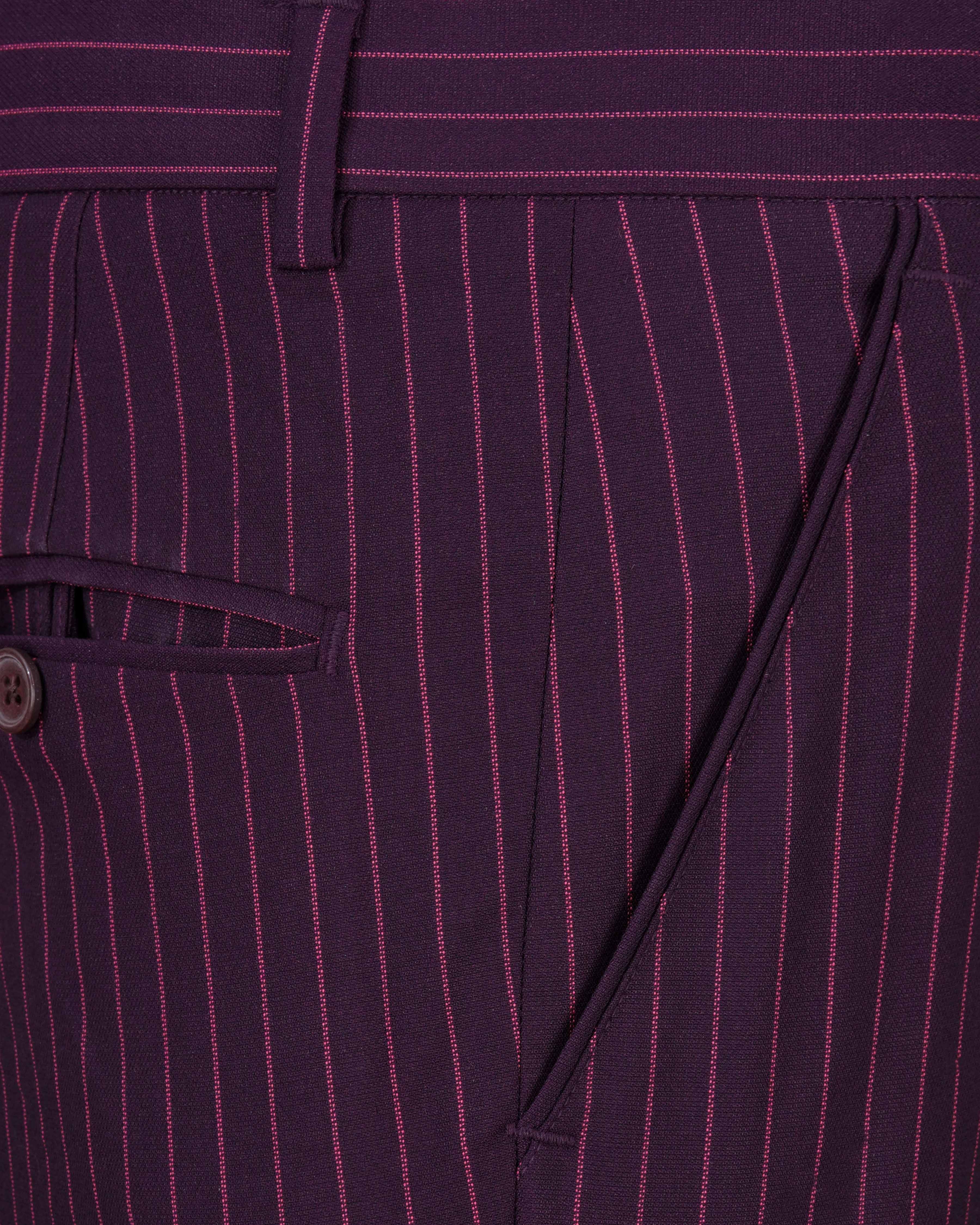 Tolopea Purple with Byzantium Pink Striped Pant T2035-28, T2035-30, T2035-32, T2035-34, T2035-36, T2035-38, T2035-40, T2035-42, T2035-44