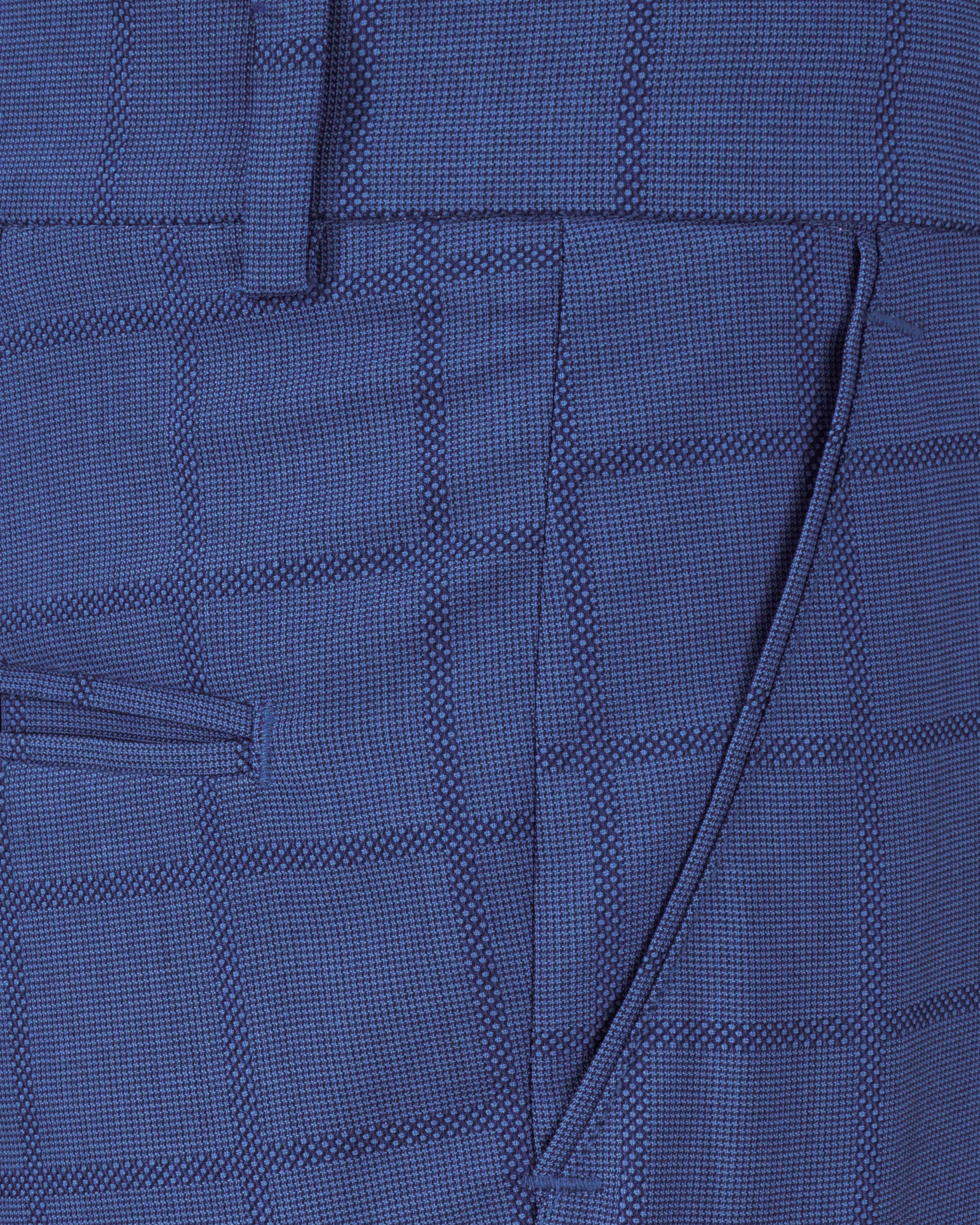 Chambray Blue Windowpane Pant T2048-28, T2048-30, T2048-32, T2048-34, T2048-36, T2048-38, T2048-40, T2048-42, T2048-44