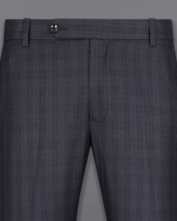 Cloud Burst Navy Blue with Iridium Gray Plaid Pant T2093-28, T2093-30, T2093-32, T2093-34, T2093-36, T2093-38, T2093-40, T2093-42, T2093-44