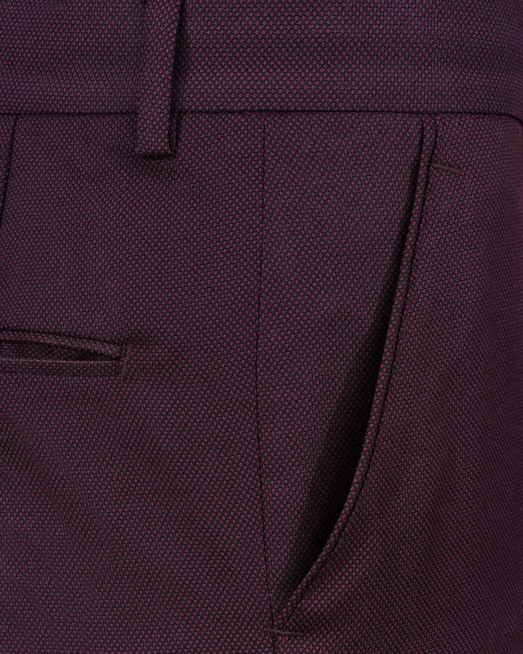 Eclipse Maroon Textured Pant