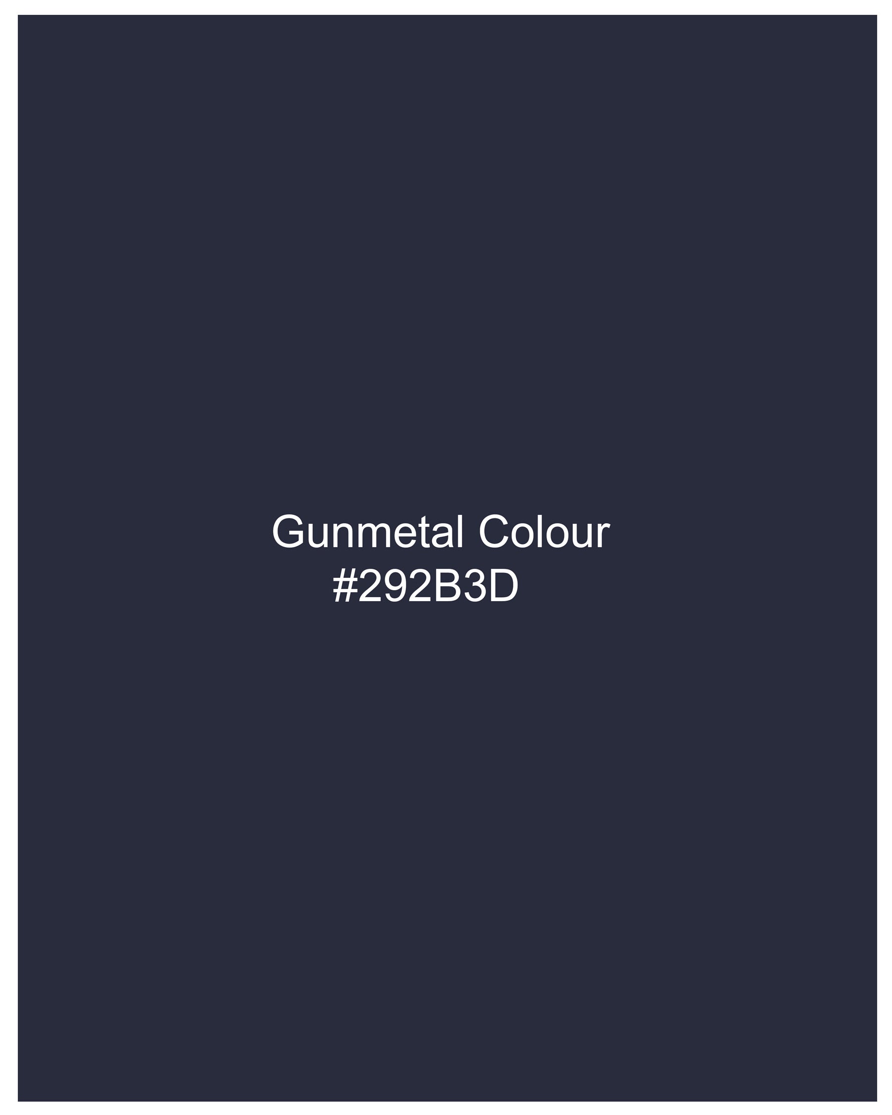 Gunmetal Navy Blue Solid Pant