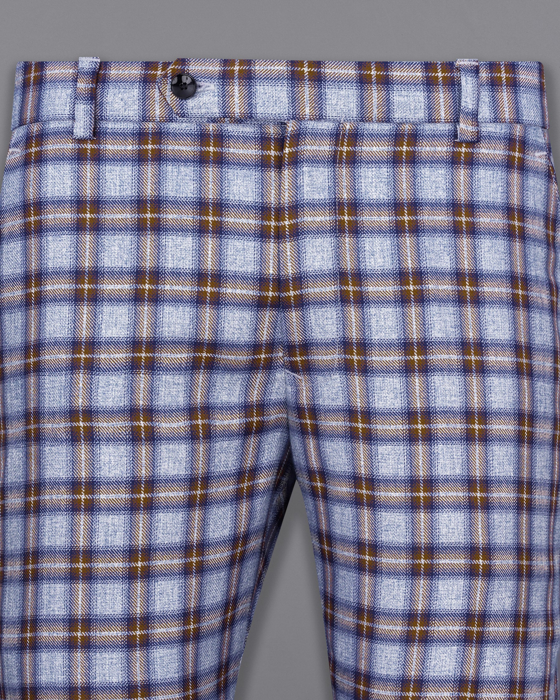 Chateau Blue with Cocoa Brown Plaid Pant T2149-28, T2149-30, T2149-32, T2149-34, T2149-36, T2149-38, T2149-40, T2149-42, T2149-44

