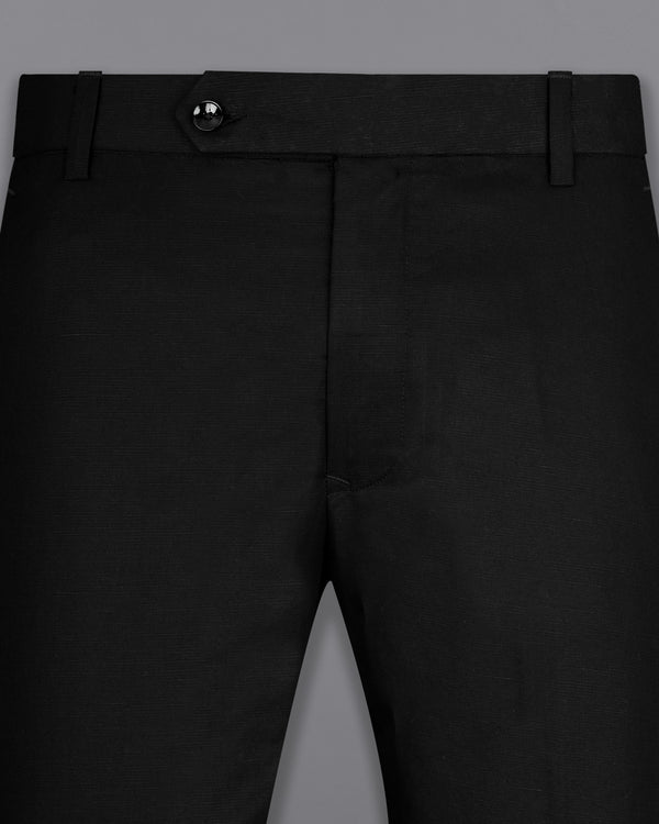 Jade Black Stretchable Luxurious Linen Pants T2211-28, T2211-30, T2211-32, T2211-34, T2211-36, T2211-38, T2211-40, T2211-42, T2211-44