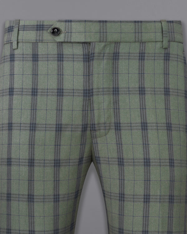 Limed Green and Martinique Blue Plaid Pant