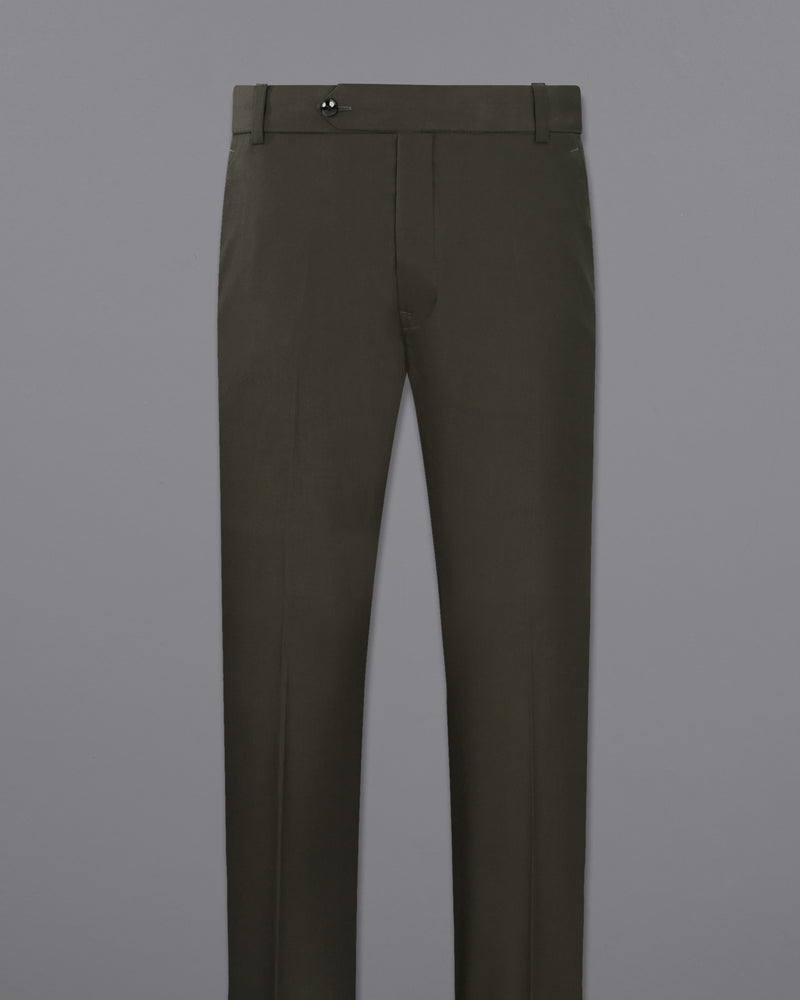 BISTRE GREEN TEXTURED PANT