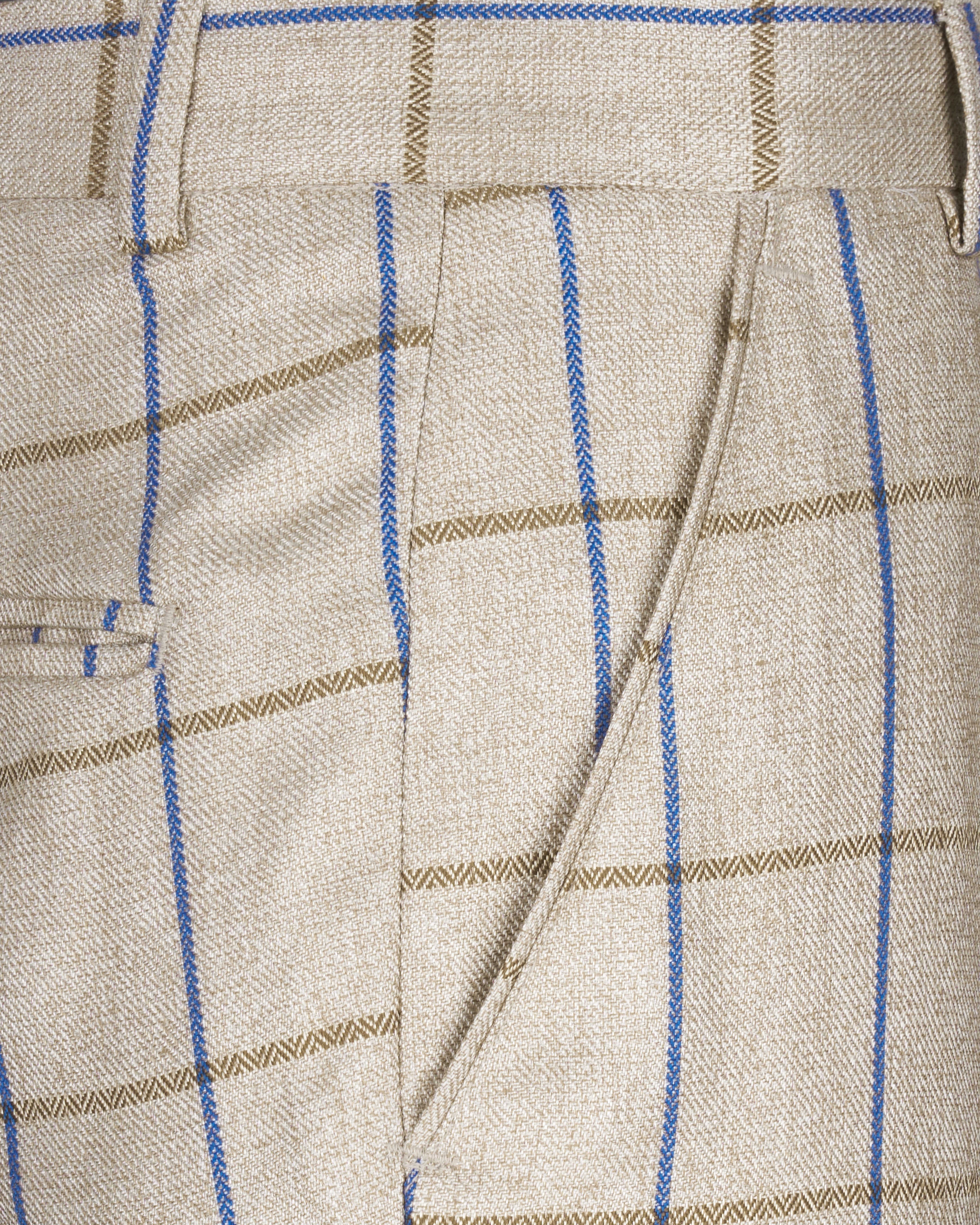 Coriander Cream Windowpane Pant T2308-28, T2308-30, T2308-32, T2308-34, T2308-36, T2308-38, T2308-40, T2308-42, T2308-44