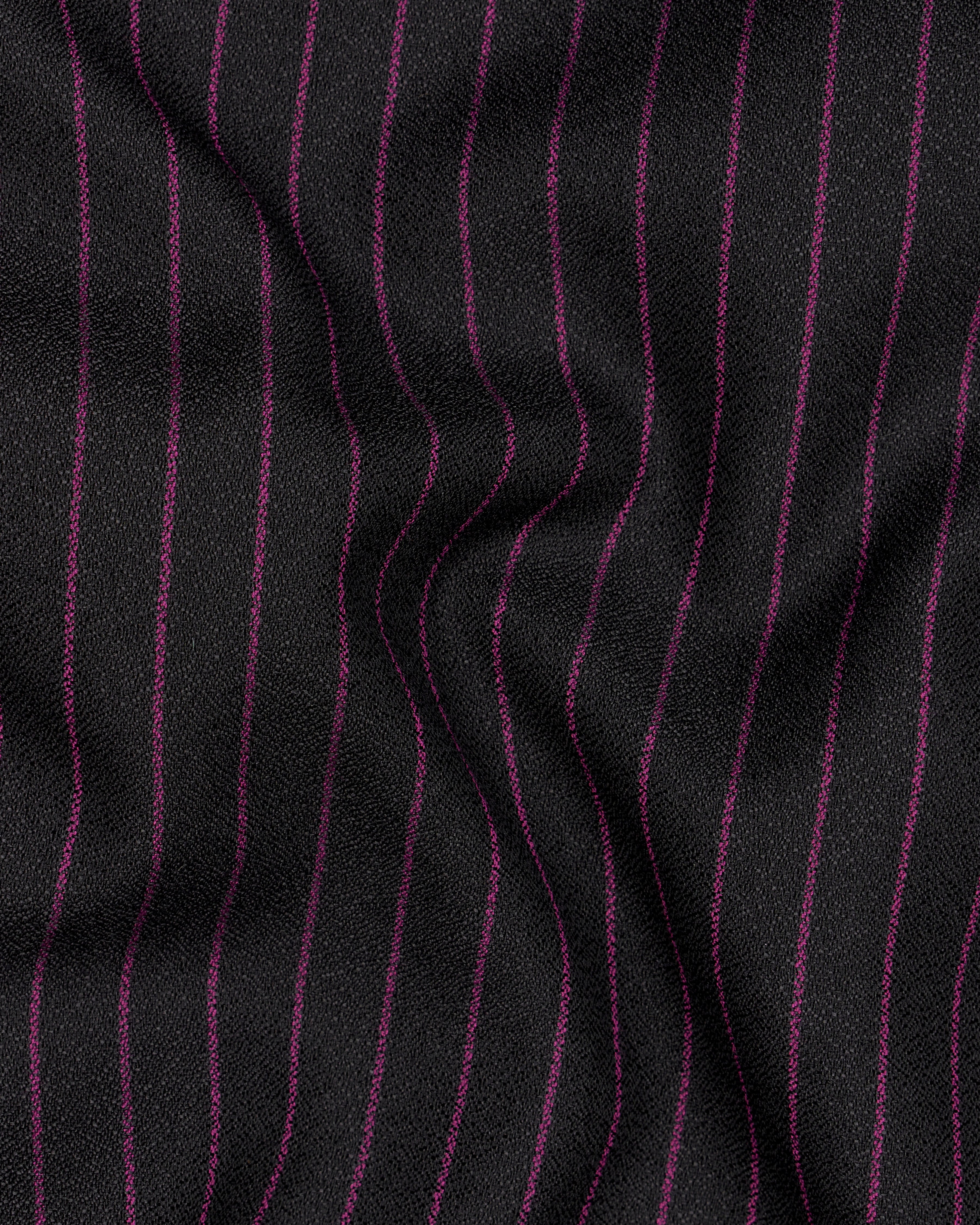 Zeus Black with Dark Mauve Pink Striped Pants T2479-28, T2479-30, T2479-32, T2479-34, T2479-36, T2479-38, T2479-40, T2479-42, T2479-44