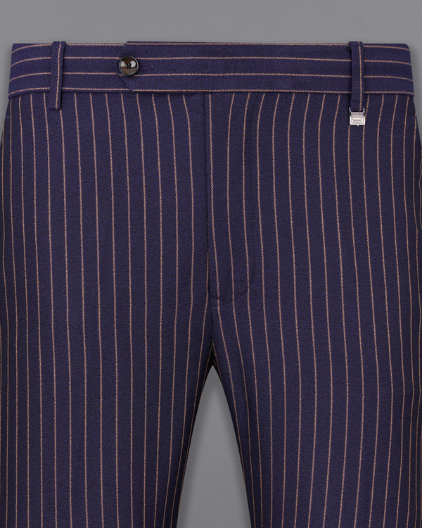 Tuna Navy Blue with Coral Reef Brown Striped Pants T2480-28, T2480-30, T2480-32, T2480-34, T2480-36, T2480-38, T2480-40, T2480-42, T2480-44