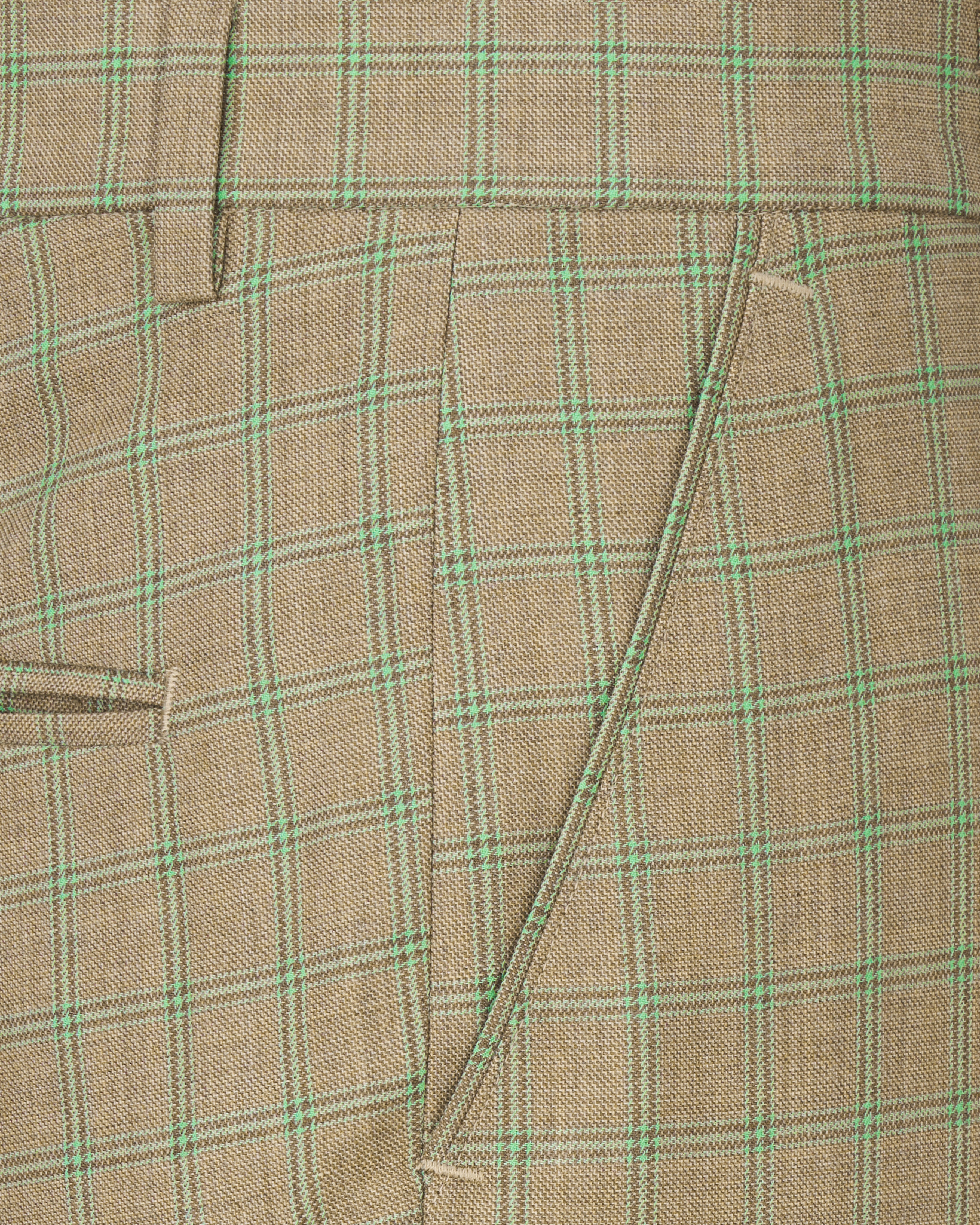 Sandrift Brown with Sprout Green Plaid Pants T2483-28, T2483-30, T2483-32, T2483-34, T2483-36, T2483-38, T2483-40, T2483-42, T2483-44