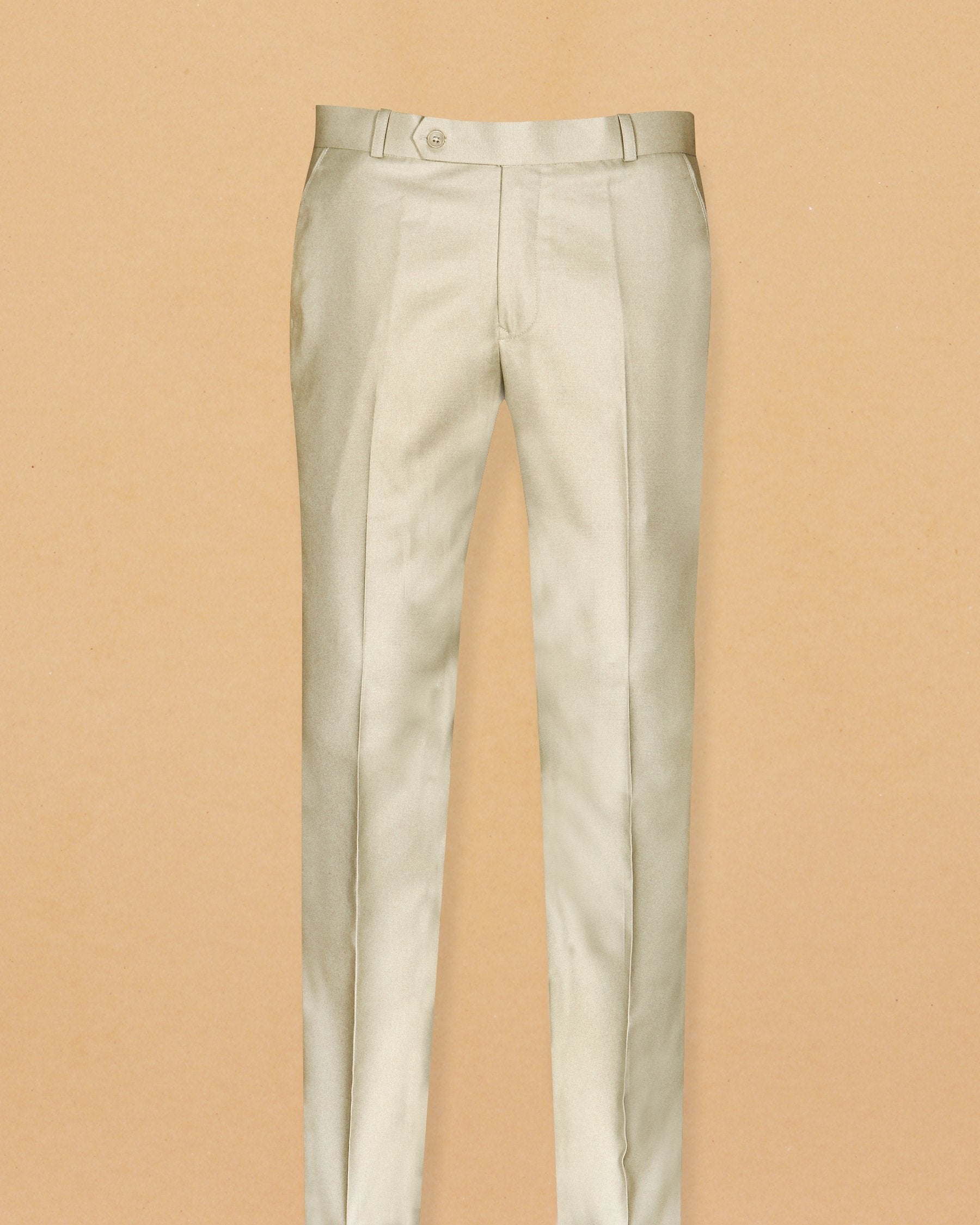 Cream textured Terry Rayon TROUSER