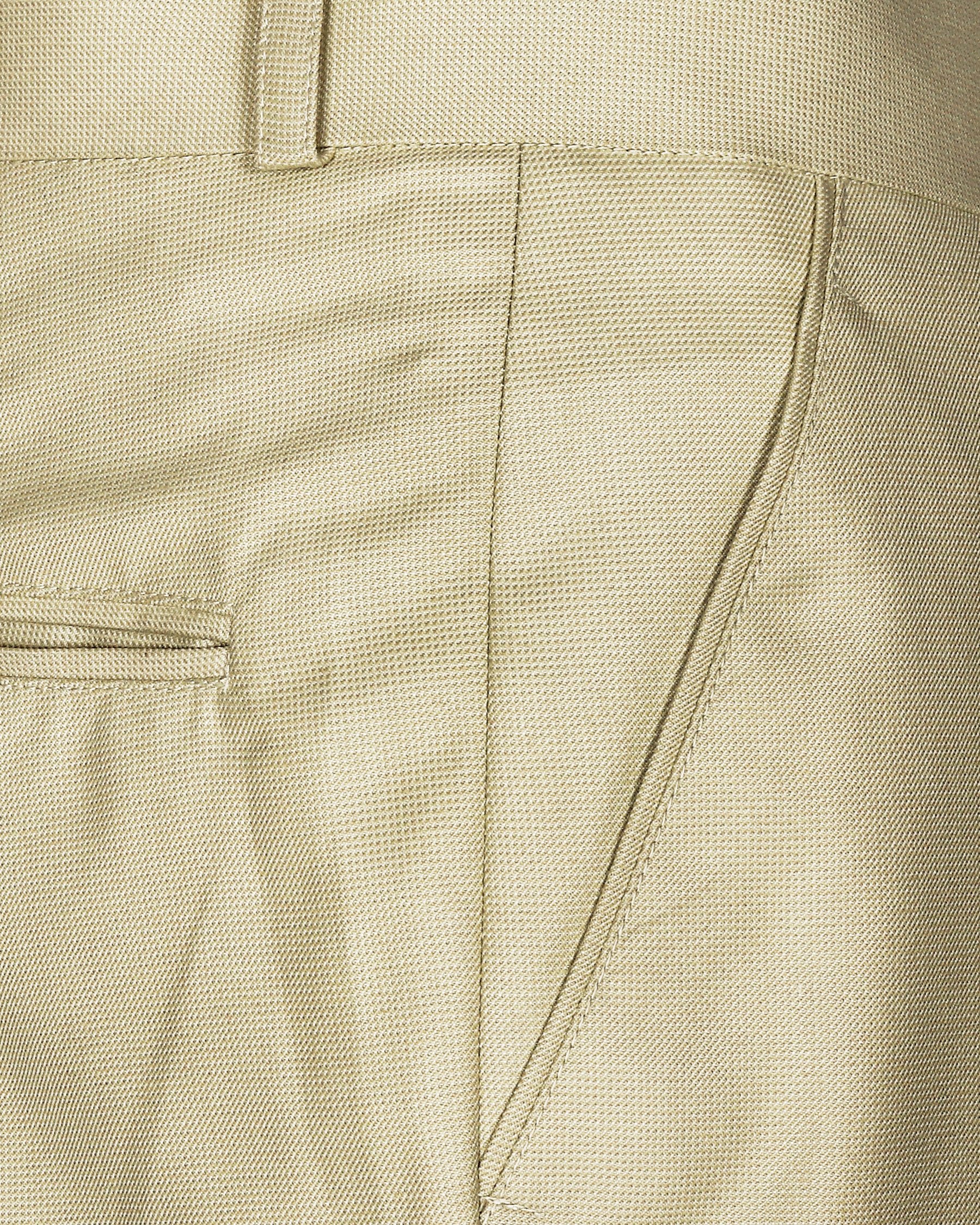 Cream textured Terry Rayon TROUSER