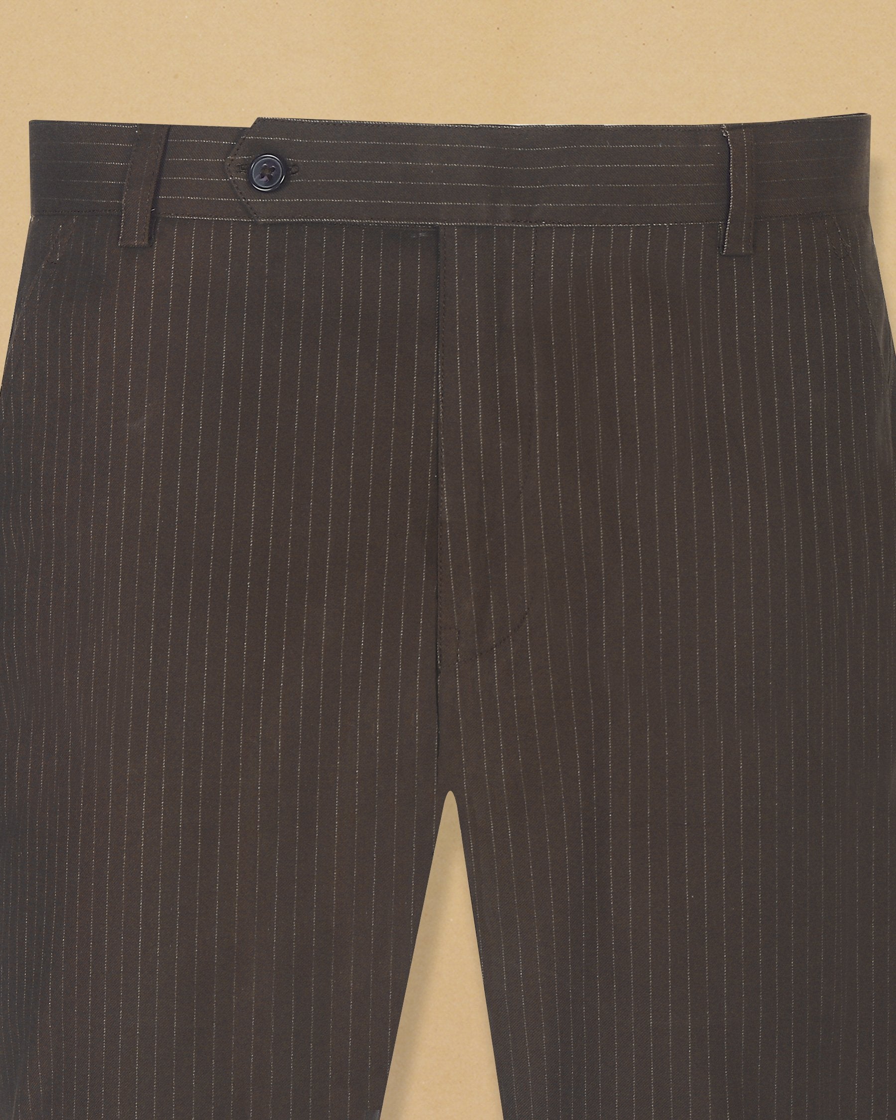 Brown Striped Heavyweight Regular fit Cotton Pant T353-28, T353-30, T353-32, T353-34