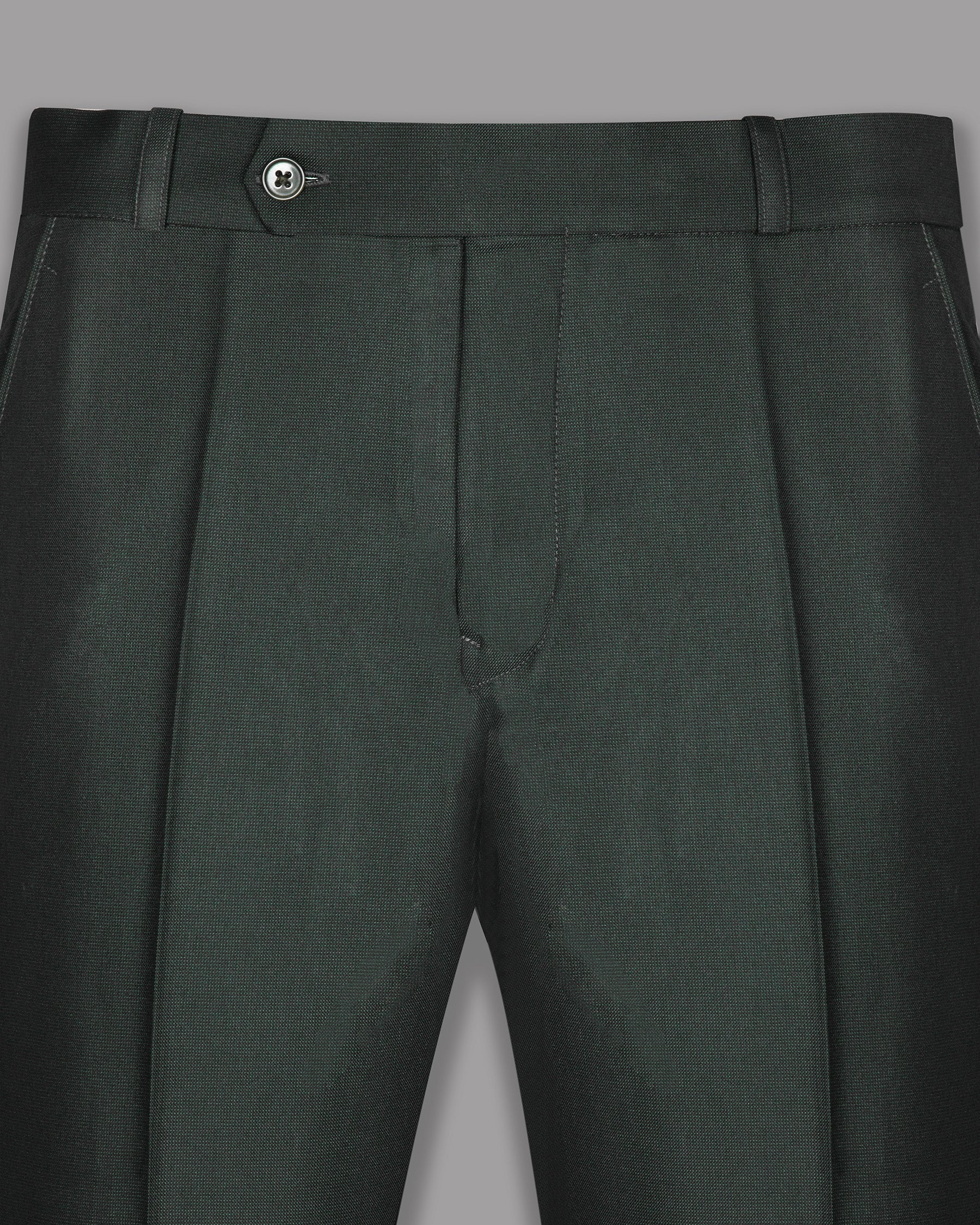 Emerald Green Micro Dotted Wool Blend Formal Pant T575-28, T575-30, T575-42, T575-44, T575-32, T575-34, T575-36, T575-38, T575-40