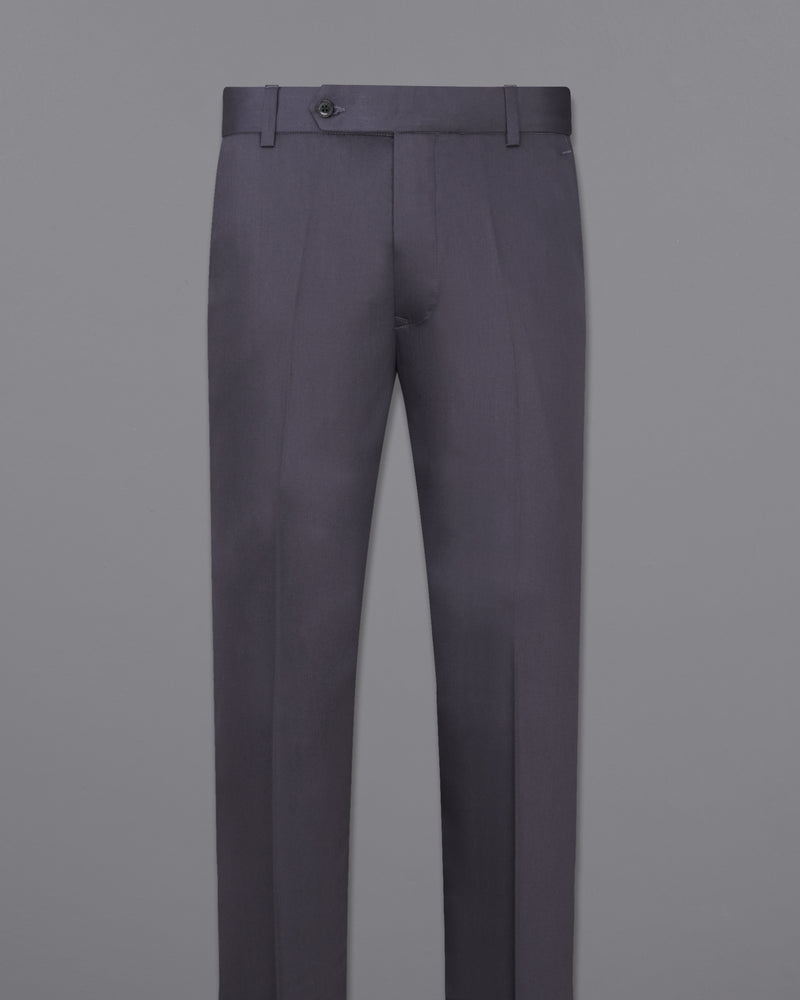 PORPOISE GREY SUBTLE SHEEN WOOL BLEND PANT