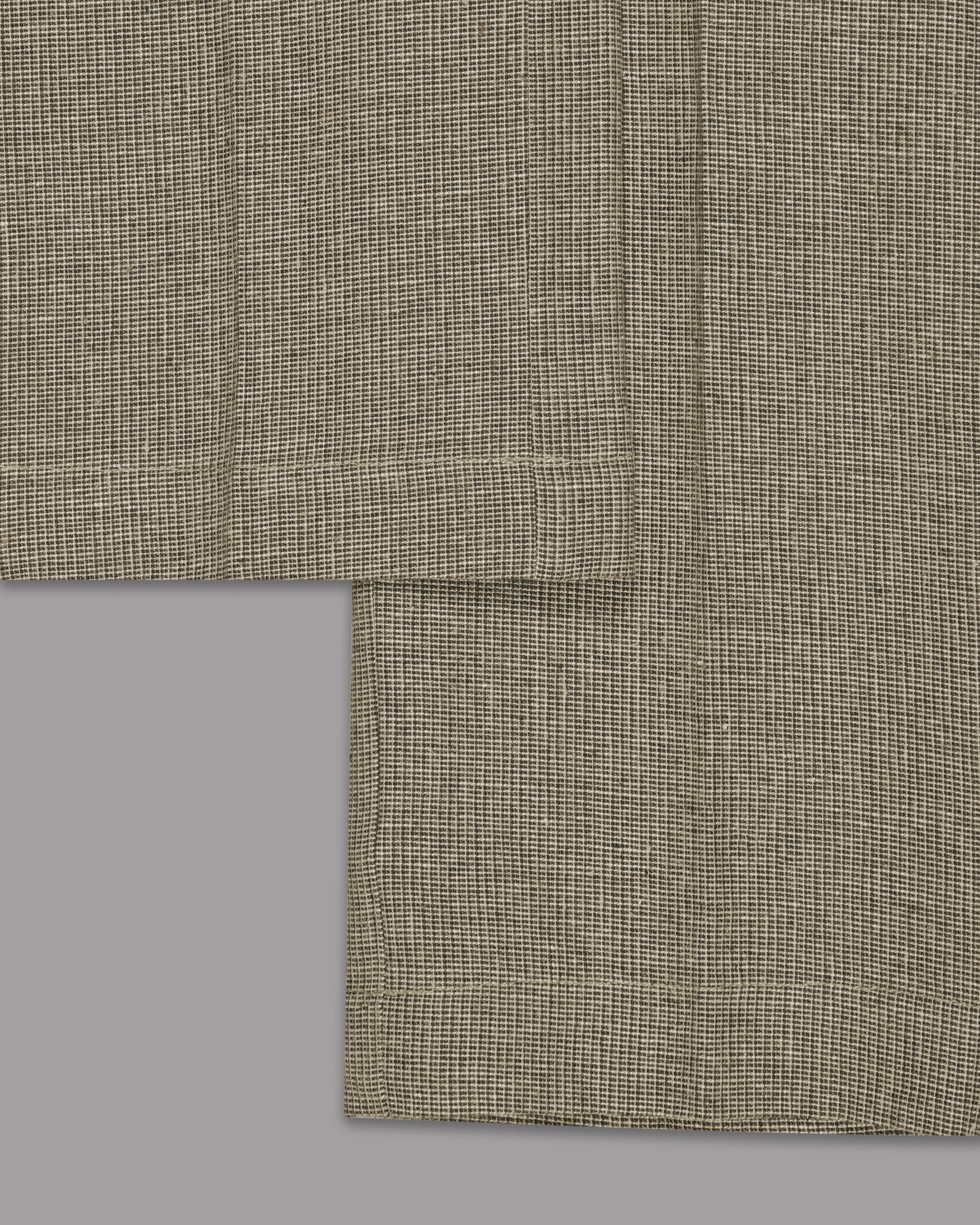 Beige Micro Checked Luxurious Linen Pant