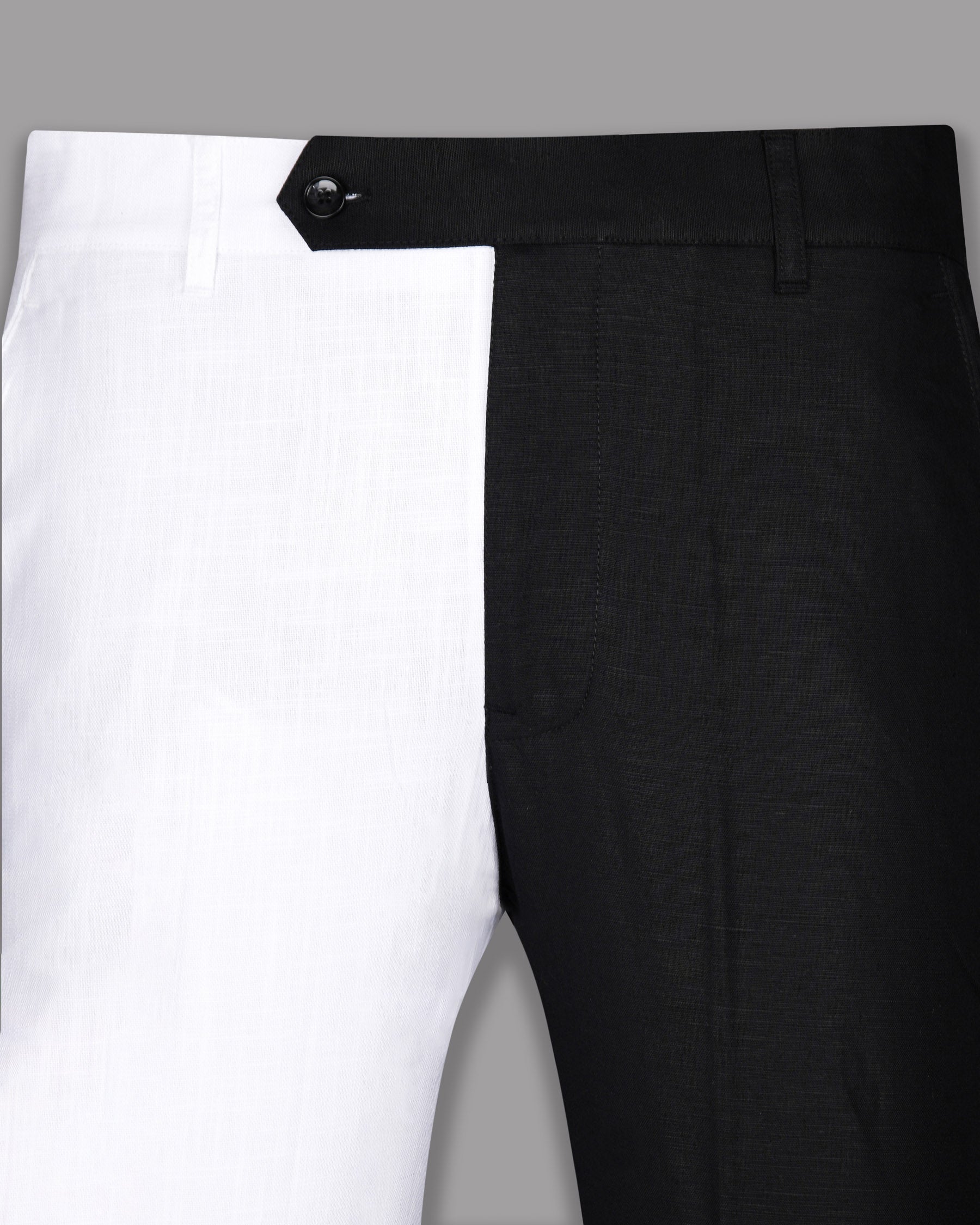 Half white and Half Black Premium Linen Sports Pant T701-30, T701-40, T701-36, T701-42, T701-38, T701-28, T701-44, T701-34, T701-32