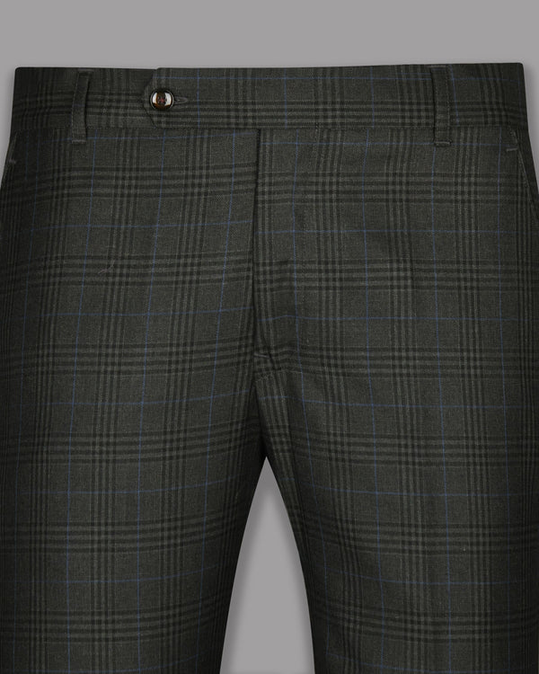 Charcoal Plaid Wool Blend Pant T718-28, T718-34, T718-40, T718-42, T718-44, T718-32, T718-30, T718-36, T718-38