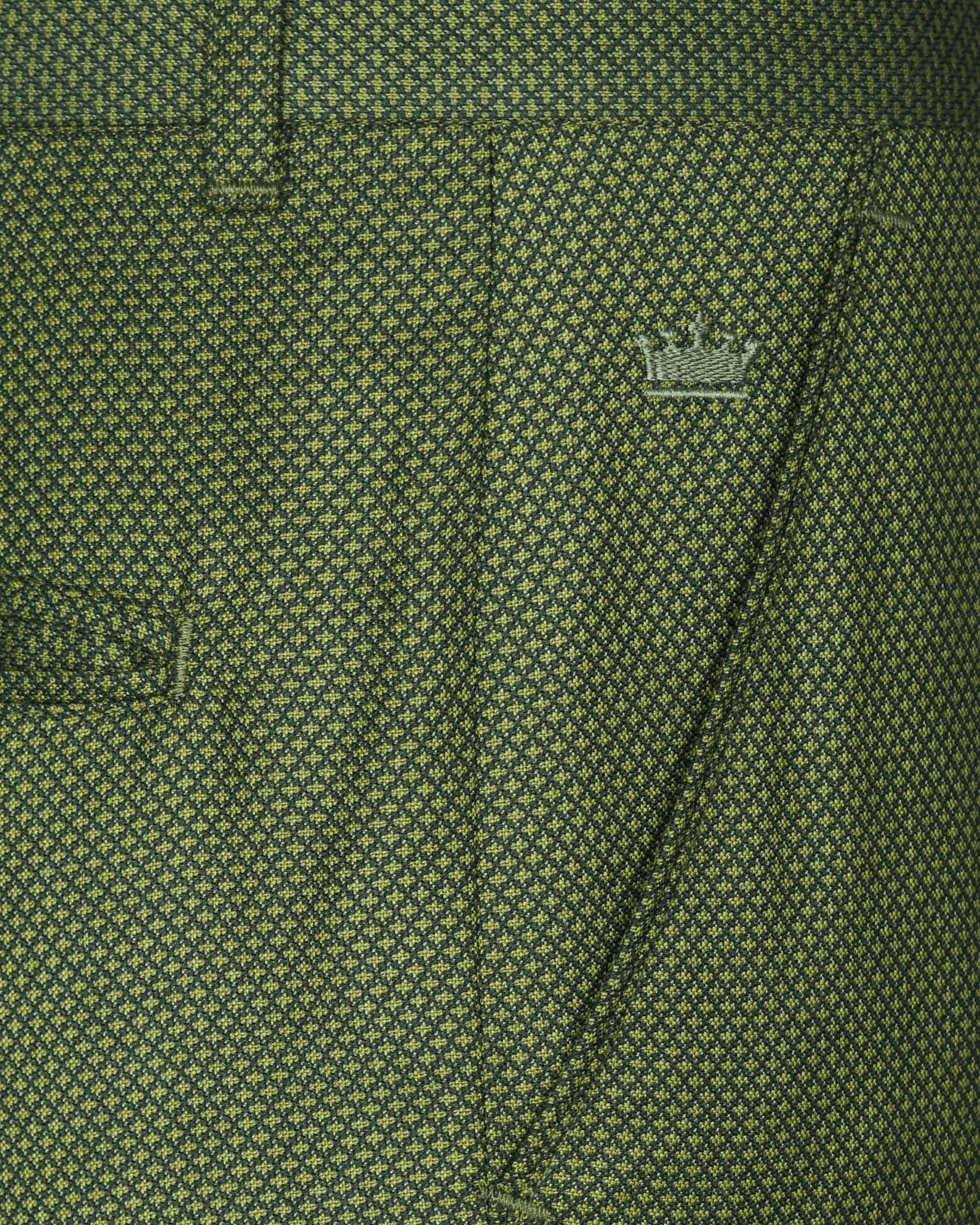 Crocodile Green Wool-Silk blend Pant