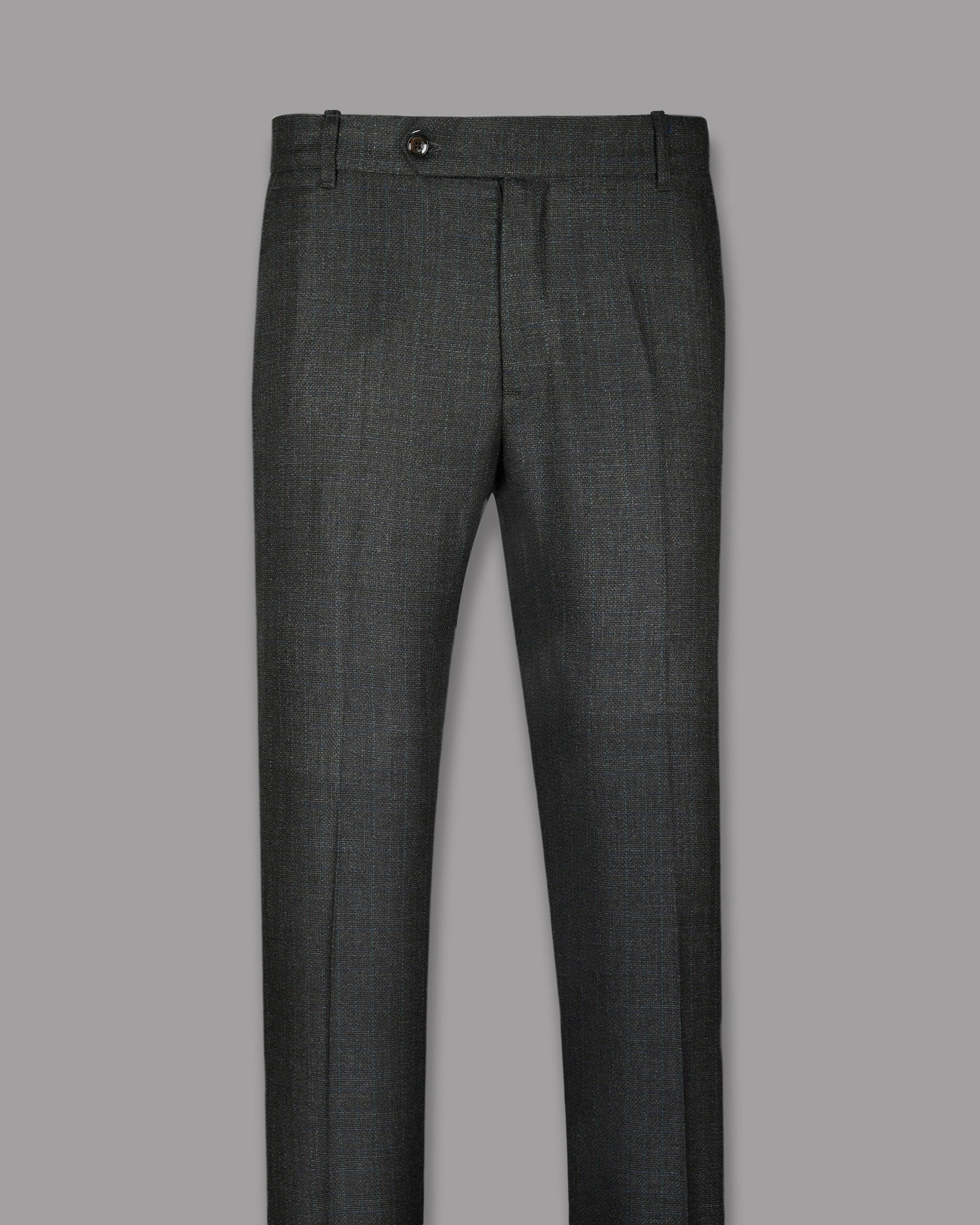 Charcoal Slubbed Wool Rich Pant