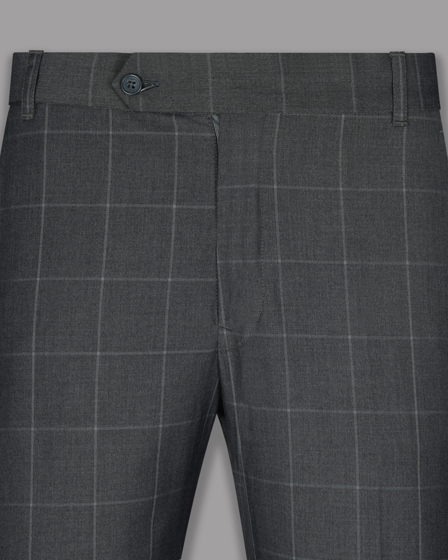 Grey Windowpane Wool Blend Pant T763-28, T763-30, T763-32, T763-34, T763-38, T763-40, T763-42, T763-36, T763-44