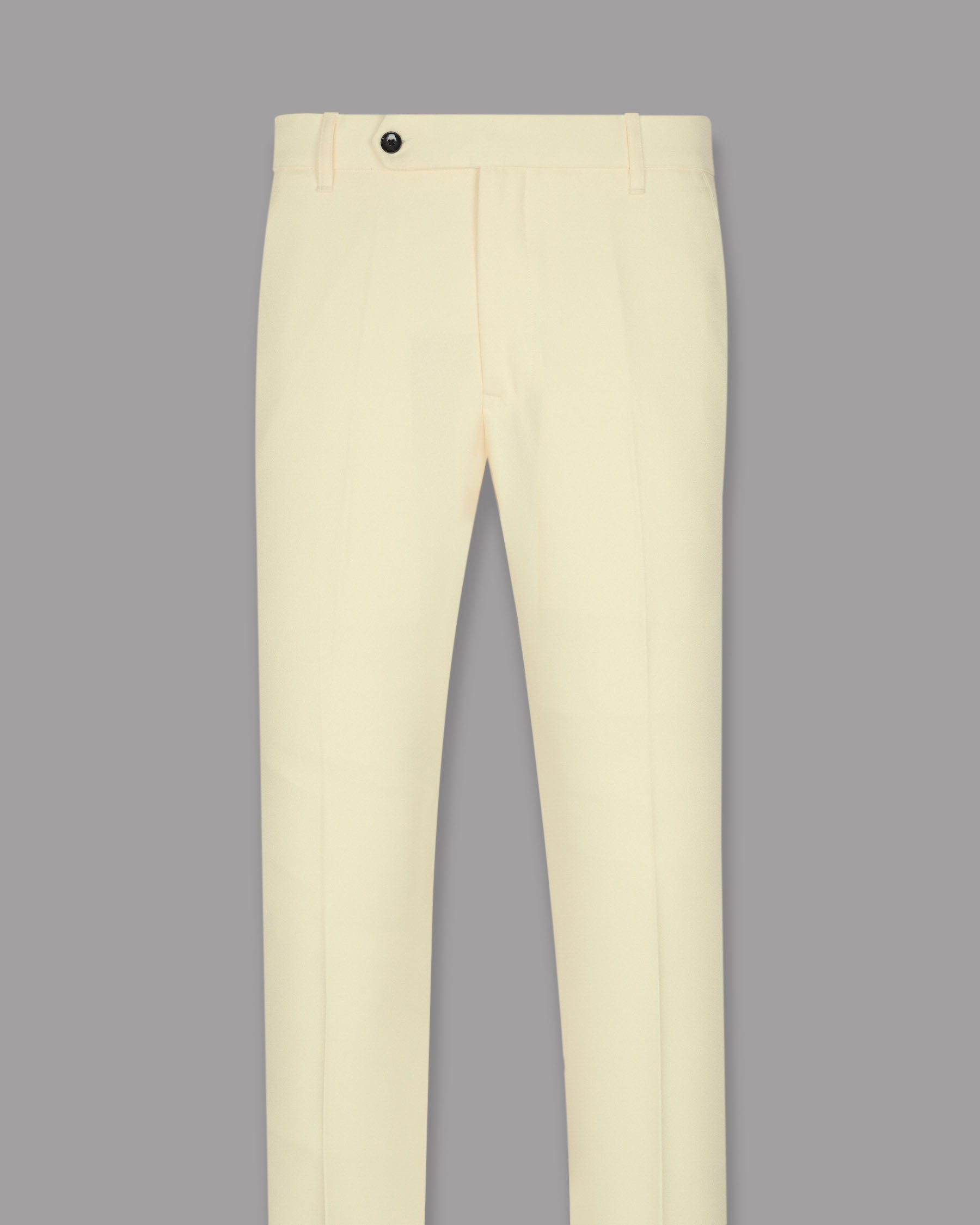 Cream Wool Blend Pant