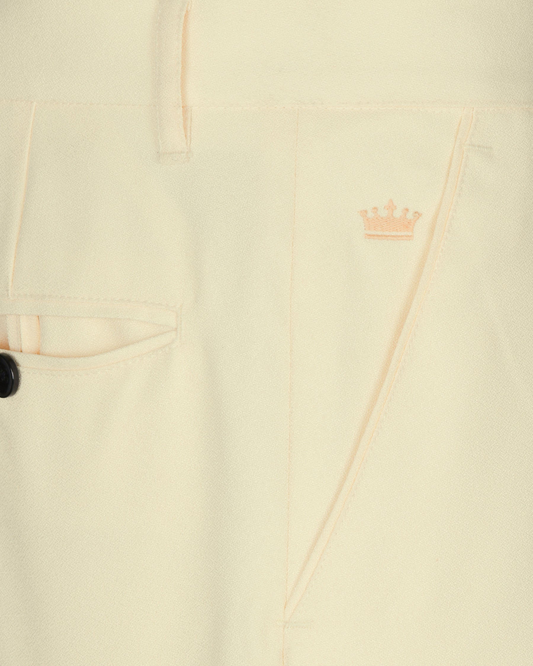 Cream Wool Blend Pant