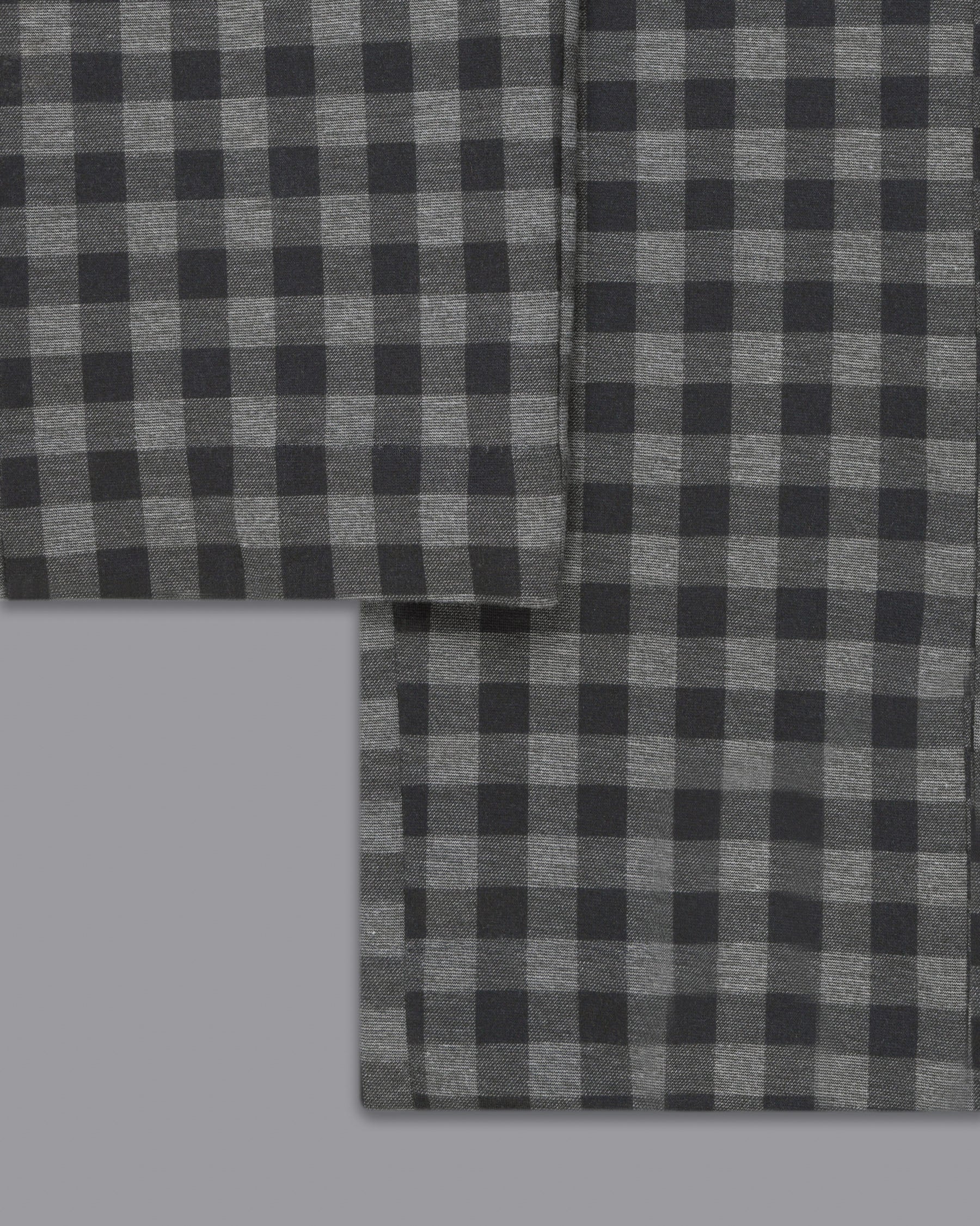 Black with Grey Flannel checked Wool Rich Pant