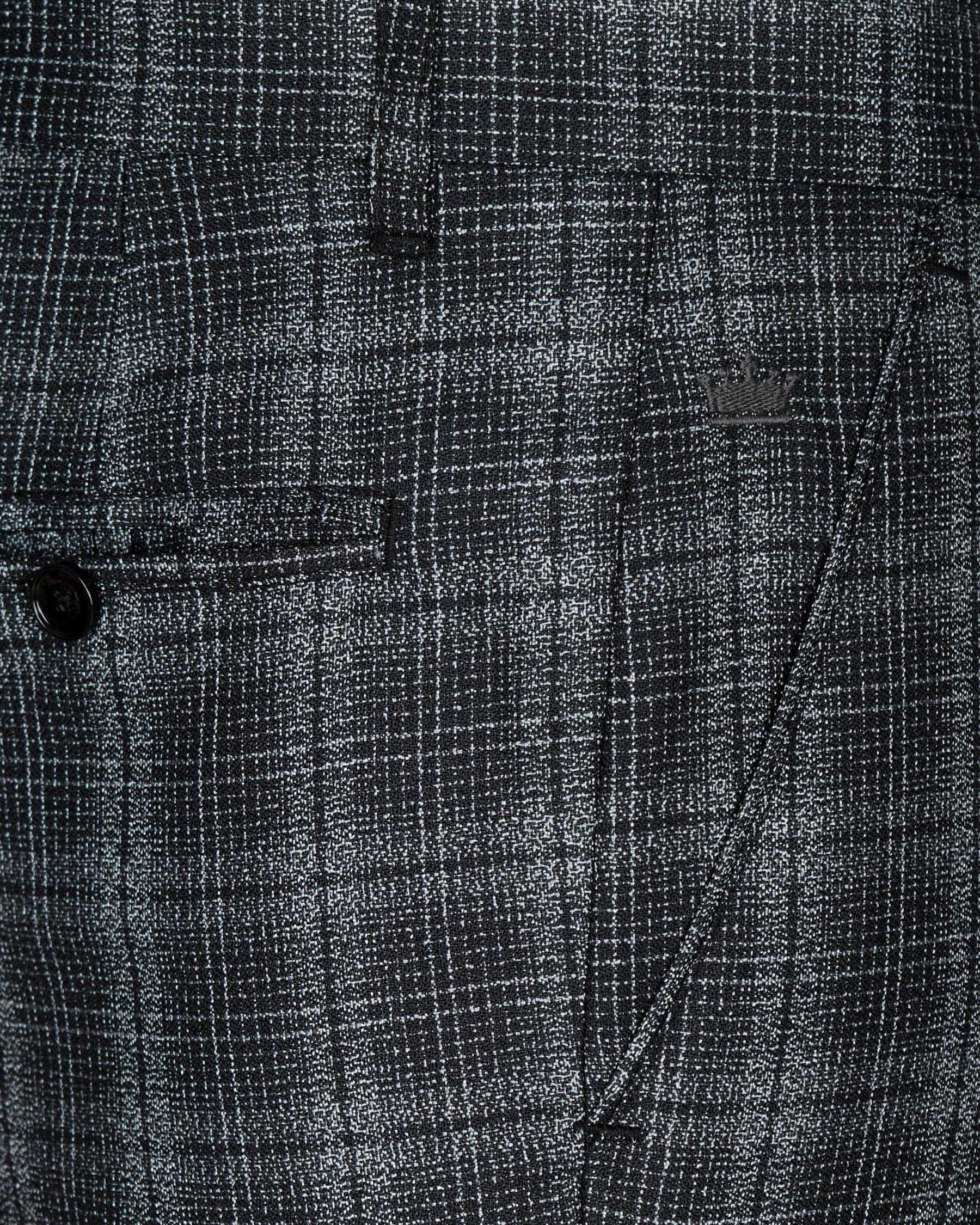 Charcoal Windowpane Wool Rich Pant