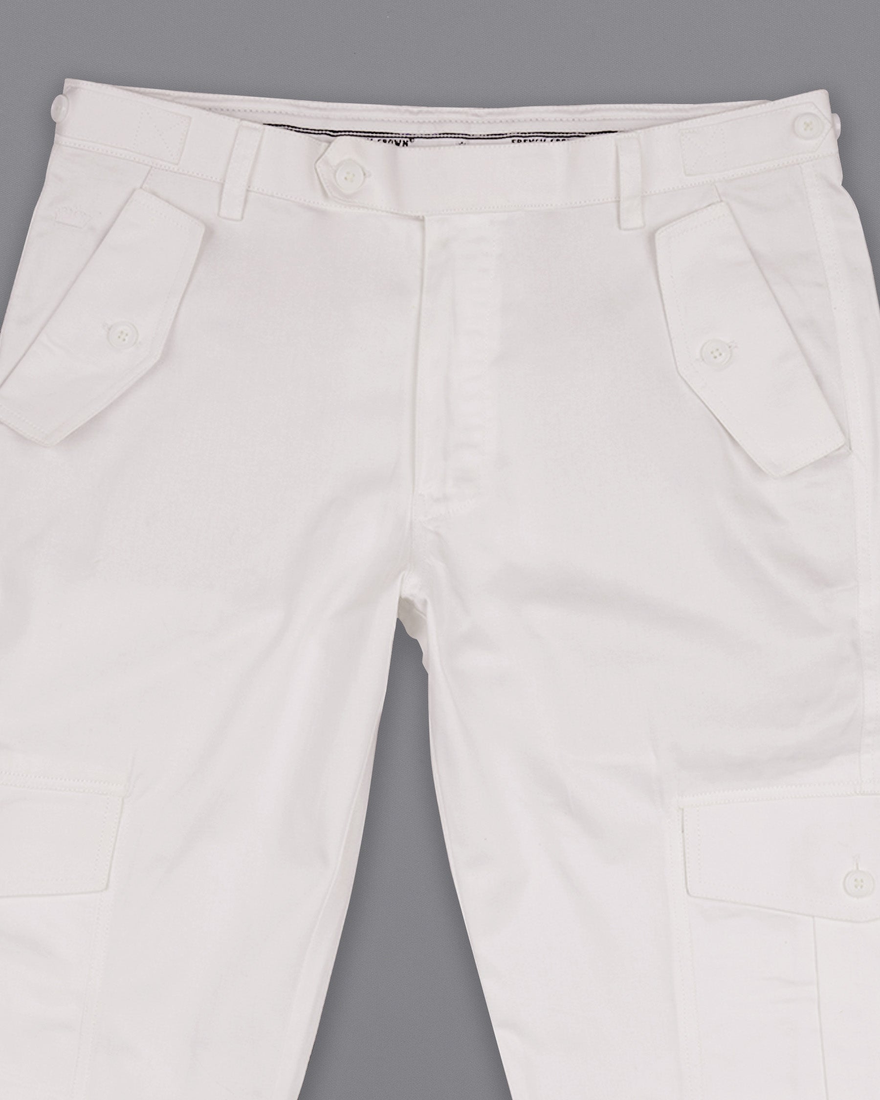 Bright White Super Soft Premium Cotton Cargo Pant