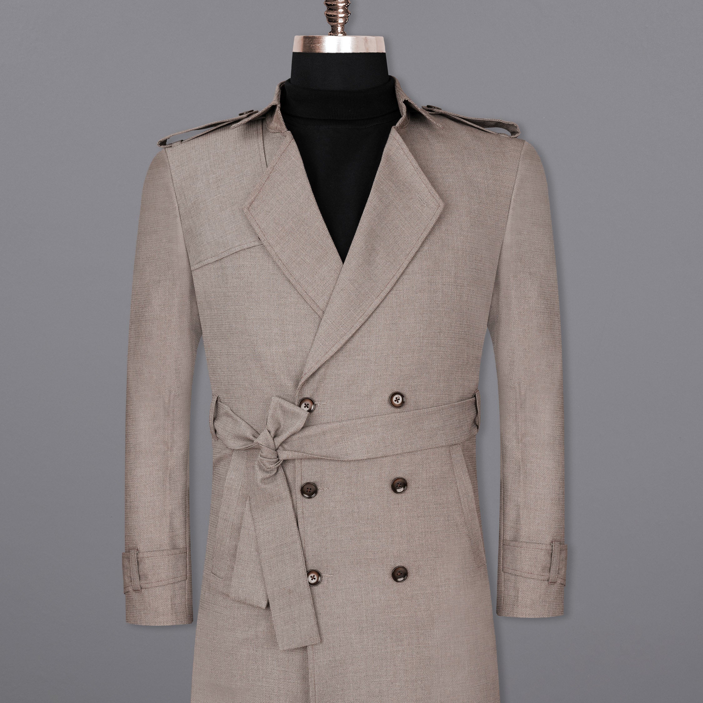 DOUBLE SHADE TRENCH COAT(－) Nikola Padded Trench Coat - Dark Grey Melange – The Frankie Shop