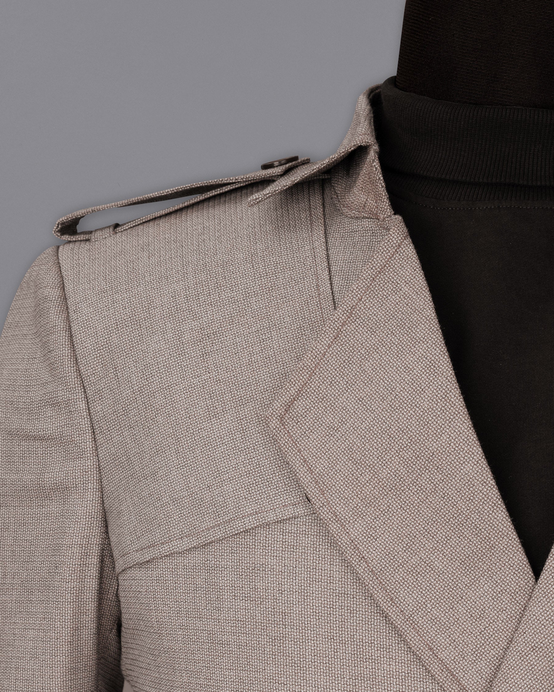 Sand Dune Textured Double Breasted Premium Trenchcoat With Pant