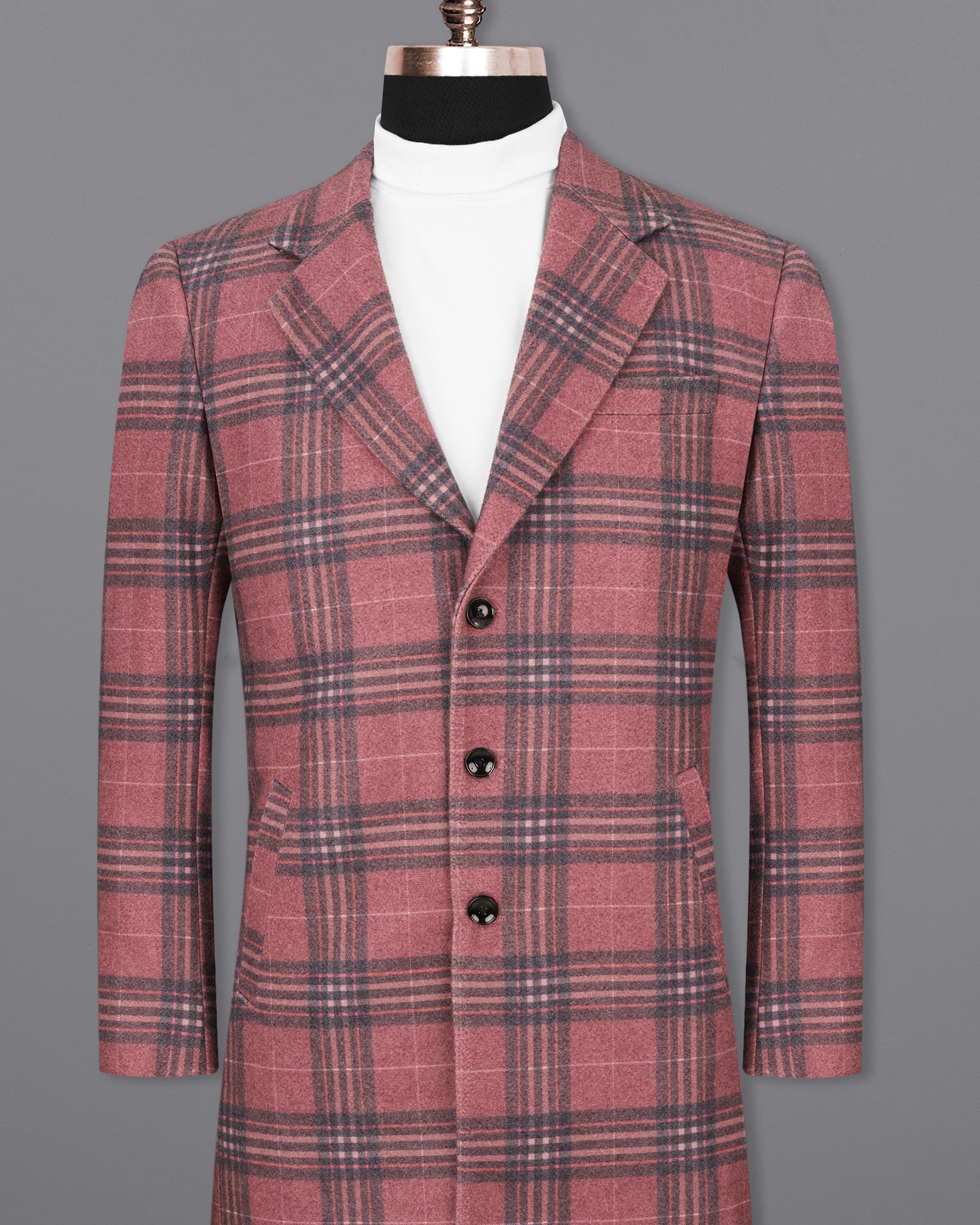 Cordovan Plaid Trench Coat TCB1869-SB-36, TCB1869-SB-38, TCB1869-SB-40, TCB1869-SB-42, TCB1869-SB-44, TCB1869-SB-46, TCB1869-SB-48, TCB1869-SB-50, TCB1869-SB-52, TCB1869-SB-54, TCB1869-SB-56, TCB1869-SB-58, TCB1869-SB-60