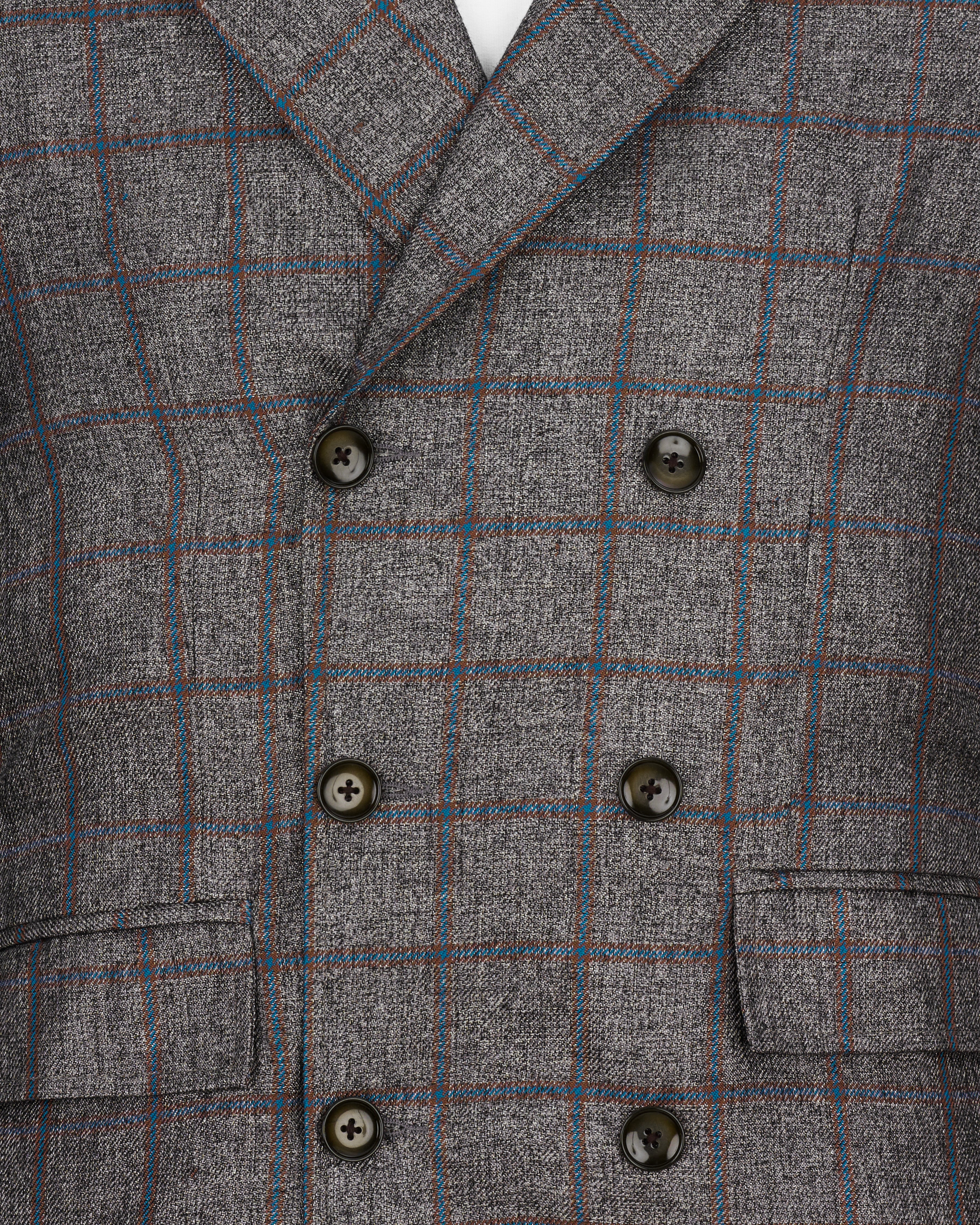 Fuscous Gray Windowpane Double Breasted Designer Trench Coat TCB2320-D202-36, TCB2320-D202-38, TCB2320-D202-40, TCB2320-D202-42, TCB2320-D202-44, TCB2320-D202-46, TCB2320-D202-48, TCB2320-D202-50, TCB2320-D202-52, TCB2320-D202-54, TCB2320-D202-56, TCB2320-D202-58, TCB2320-D202-60