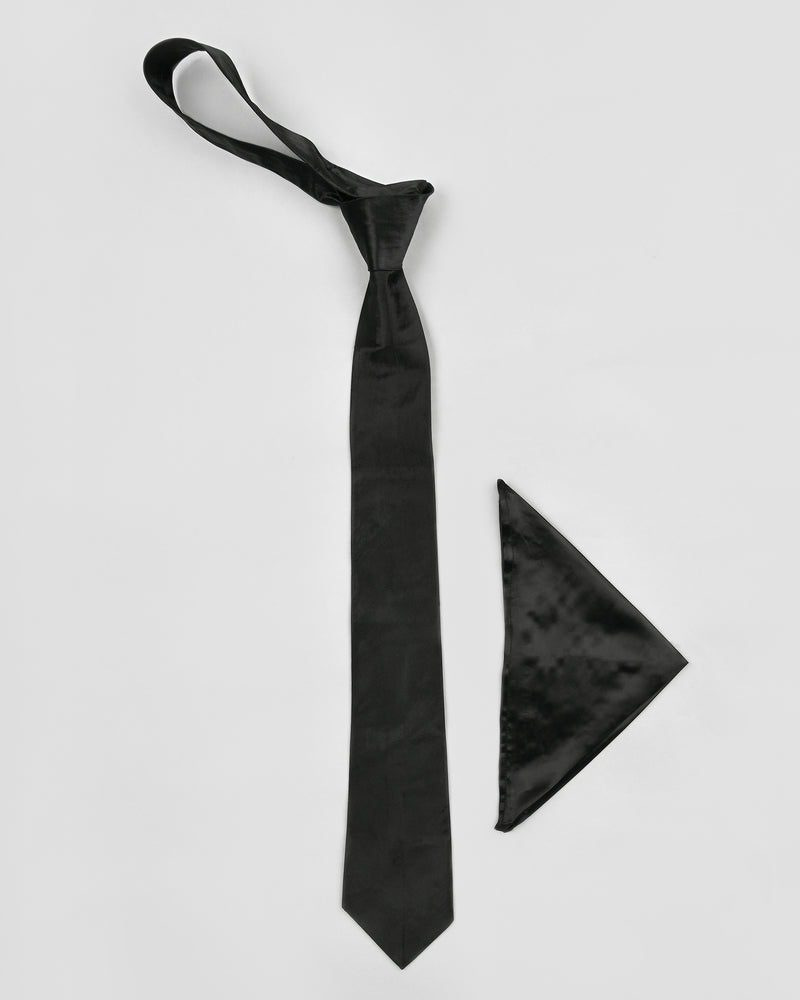 JADE BLACK TIE WITH FREE POCKET SQUARE